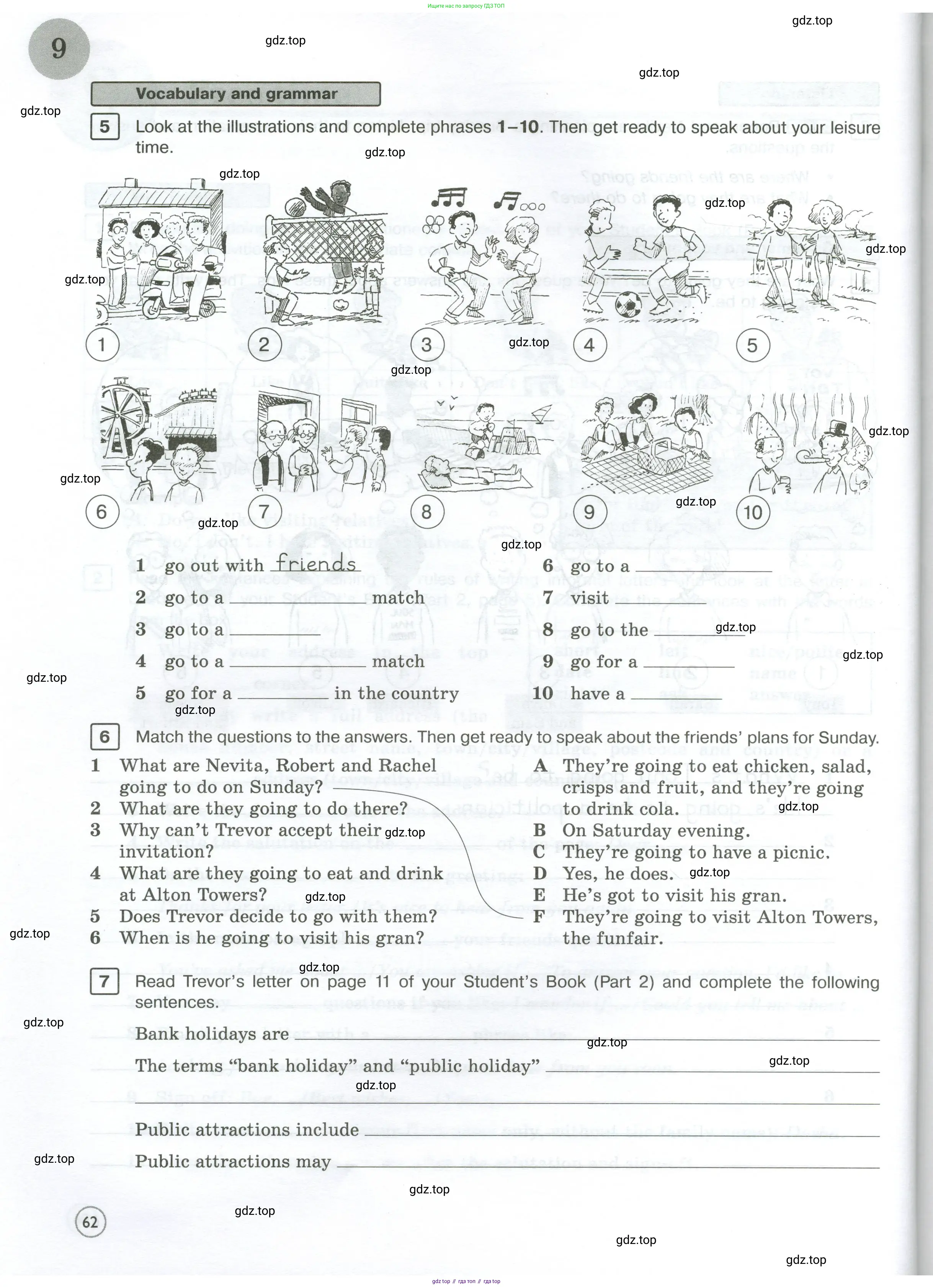 Английский язык (english), 7 класс Рабочая тетрадь (workbook), авторы: Вербицкая Мария Валерьевна (Verbitskaya Maria), Гаярделли Мариса (Gaiardelli Marisa ), Редли Пауль (Radley Paul), Миндрул Ольга Сергеевна (Mindrul Olga), издательство Просвещение, Москва, 2021, белого цвета, страница 62