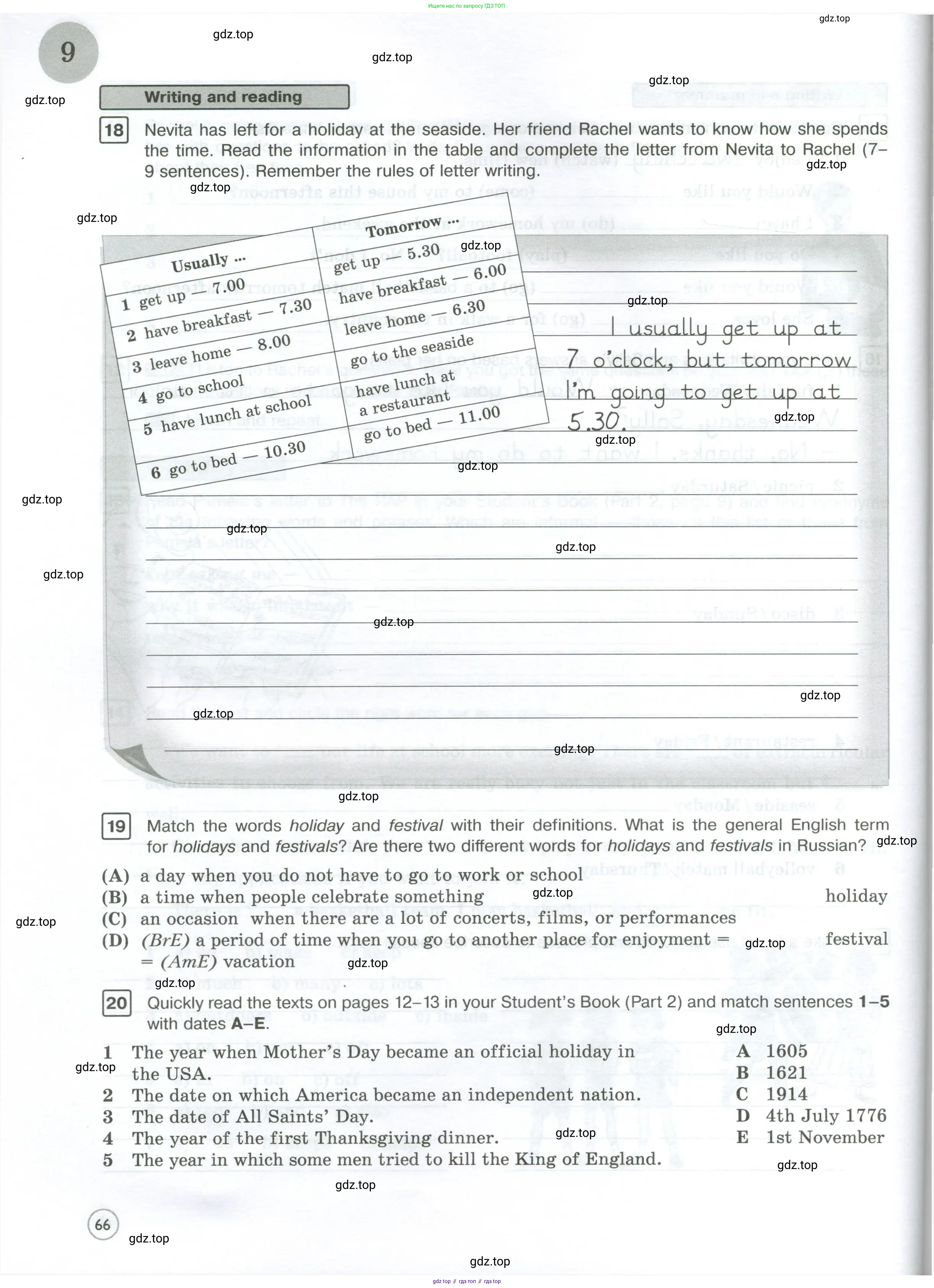 Английский язык (english), 7 класс Рабочая тетрадь (workbook), авторы: Вербицкая Мария Валерьевна (Verbitskaya Maria), Гаярделли Мариса (Gaiardelli Marisa ), Редли Пауль (Radley Paul), Миндрул Ольга Сергеевна (Mindrul Olga), издательство Просвещение, Москва, 2021, белого цвета, страница 66