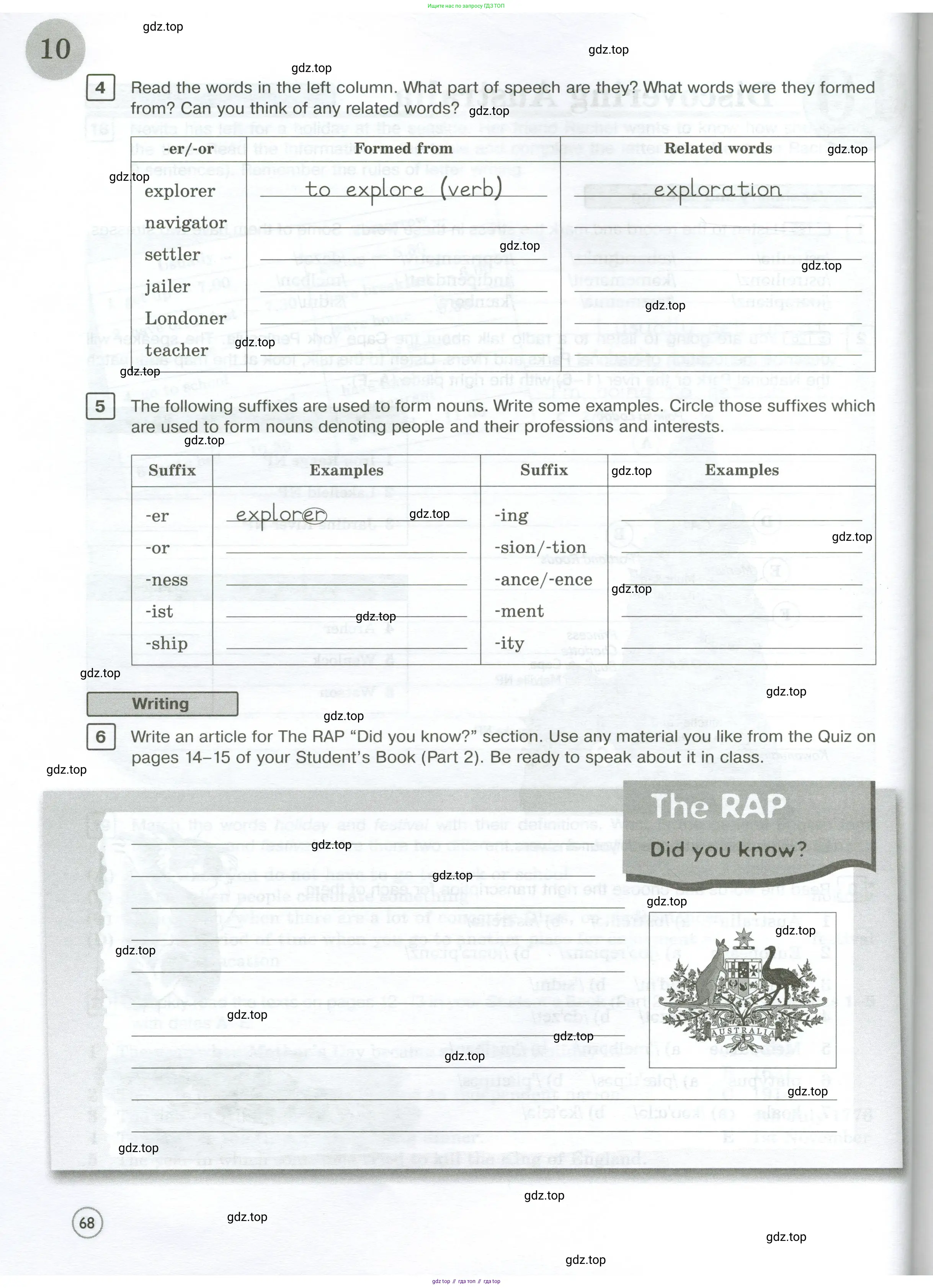 Английский язык (english), 7 класс Рабочая тетрадь (workbook), авторы: Вербицкая Мария Валерьевна (Verbitskaya Maria), Гаярделли Мариса (Gaiardelli Marisa ), Редли Пауль (Radley Paul), Миндрул Ольга Сергеевна (Mindrul Olga), издательство Просвещение, Москва, 2021, белого цвета, страница 68