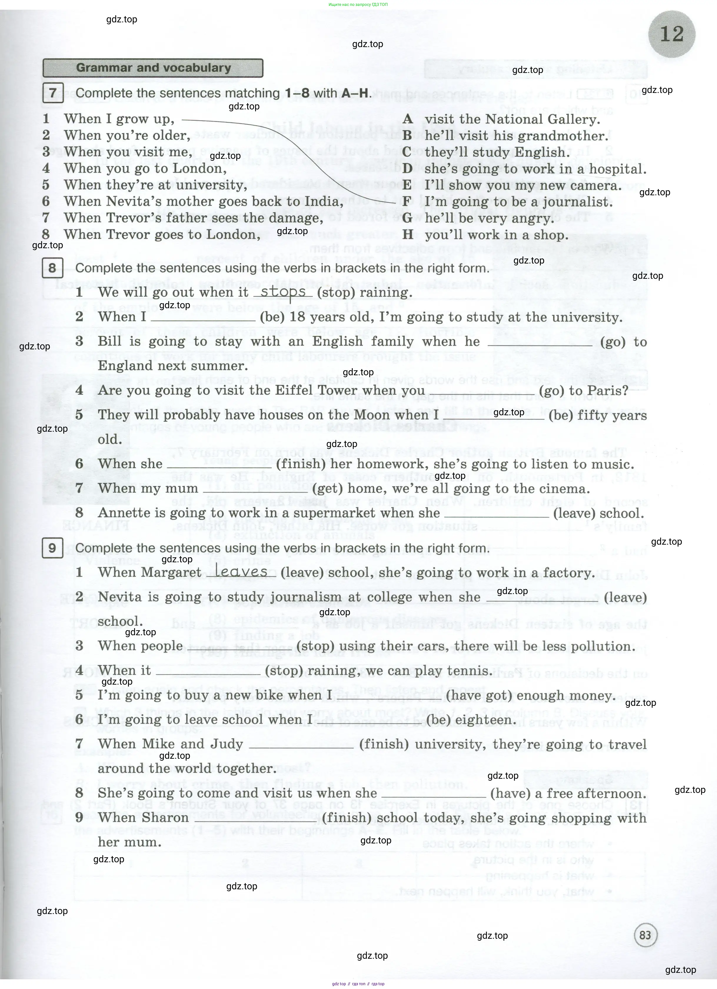 Английский язык (english), 7 класс Рабочая тетрадь (workbook), авторы: Вербицкая Мария Валерьевна (Verbitskaya Maria), Гаярделли Мариса (Gaiardelli Marisa ), Редли Пауль (Radley Paul), Миндрул Ольга Сергеевна (Mindrul Olga), издательство Просвещение, Москва, 2021, белого цвета, страница 83
