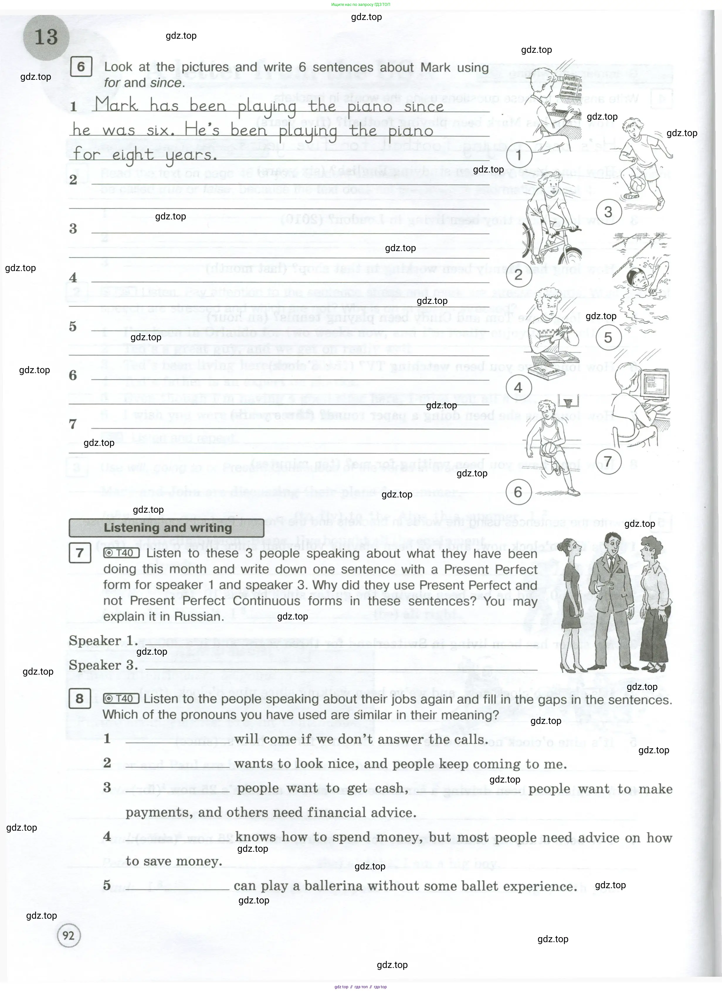 Английский язык (english), 7 класс Рабочая тетрадь (workbook), авторы: Вербицкая Мария Валерьевна (Verbitskaya Maria), Гаярделли Мариса (Gaiardelli Marisa ), Редли Пауль (Radley Paul), Миндрул Ольга Сергеевна (Mindrul Olga), издательство Просвещение, Москва, 2021, белого цвета, страница 92