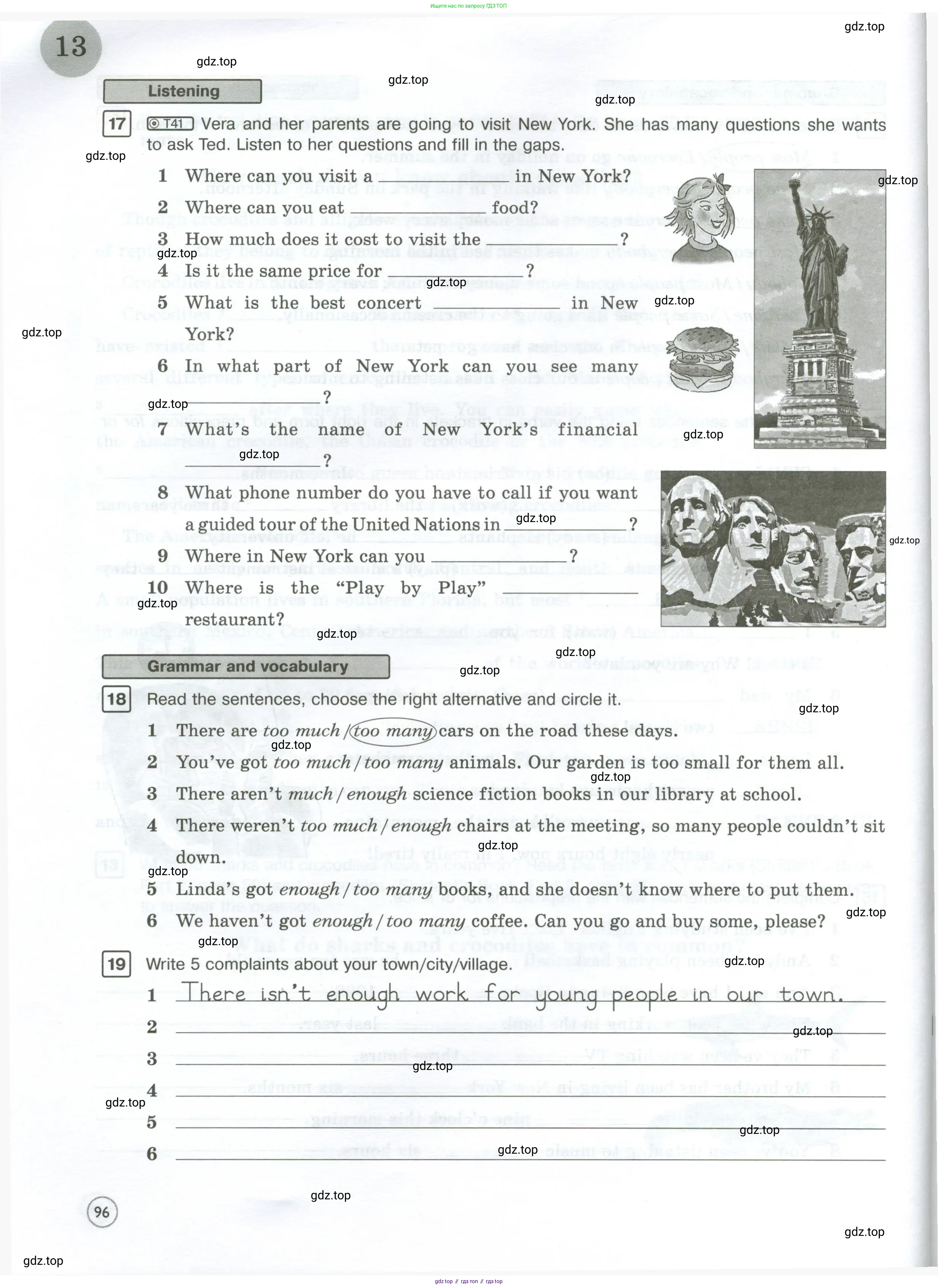Английский язык (english), 7 класс Рабочая тетрадь (workbook), авторы: Вербицкая Мария Валерьевна (Verbitskaya Maria), Гаярделли Мариса (Gaiardelli Marisa ), Редли Пауль (Radley Paul), Миндрул Ольга Сергеевна (Mindrul Olga), издательство Просвещение, Москва, 2021, белого цвета, страница 96