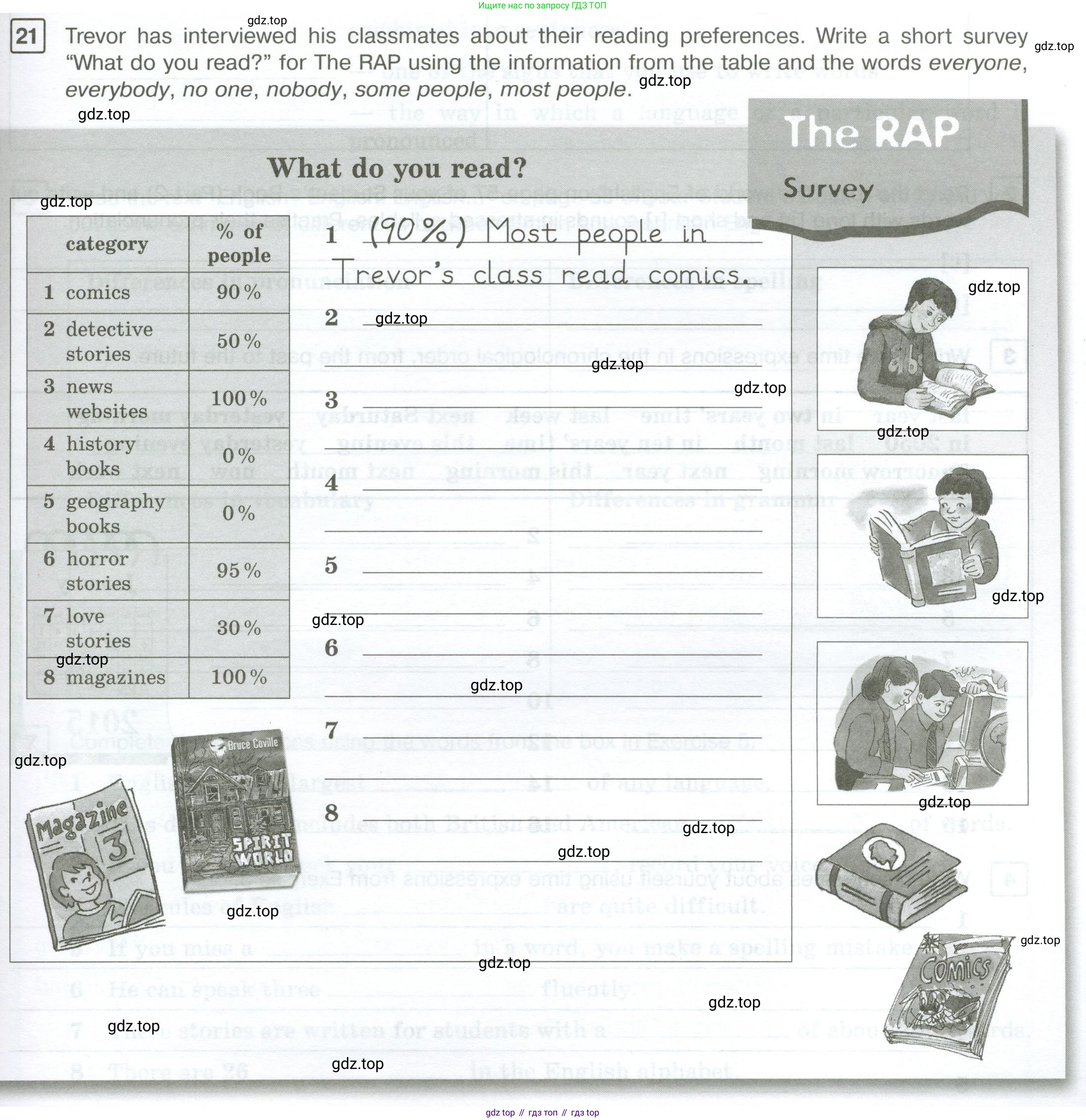 Английский язык (english), 7 класс Рабочая тетрадь (workbook), авторы: Вербицкая Мария Валерьевна (Verbitskaya Maria), Гаярделли Мариса (Gaiardelli Marisa ), Редли Пауль (Radley Paul), Миндрул Ольга Сергеевна (Mindrul Olga), издательство Просвещение, Москва, 2021, белого цвета, страница 97, номер 21, Условие