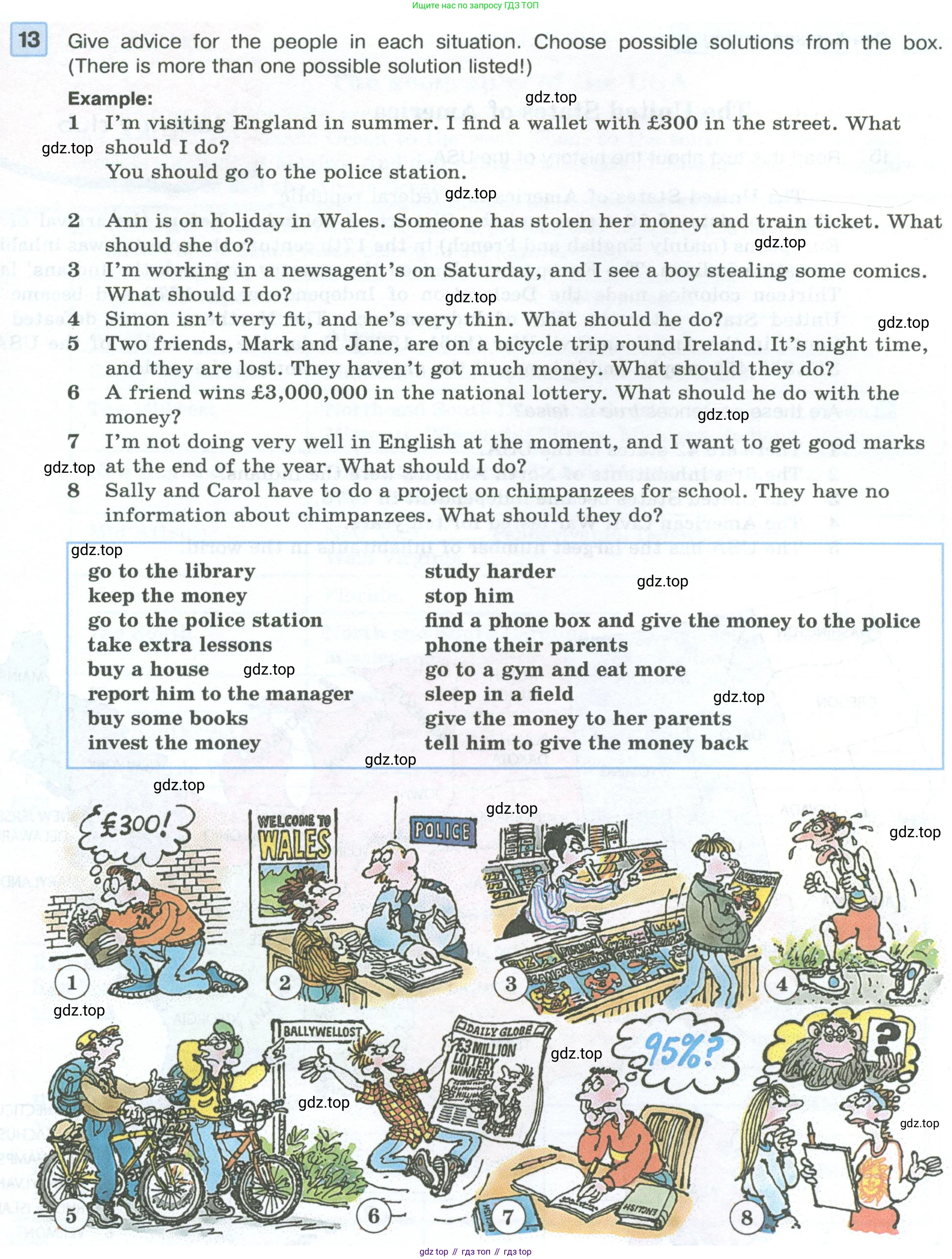 Английский язык (english), 7 класс Учебник (Student's book), авторы: Вербицкая Мария Валерьевна (Verbitskaya Maria), Гаярделли Мариса (Gaiardelli Marisa ), Редли Пауль (Radley Paul), Миндрул Ольга Сергеевна (Mindrul Olga), Савчук Лариса Олеговна (Savchuk Larisa), издательство Просвещение, Москва, 2019, белого цвета, Часть ( Part) 1, страница 59, номер 13, Условие