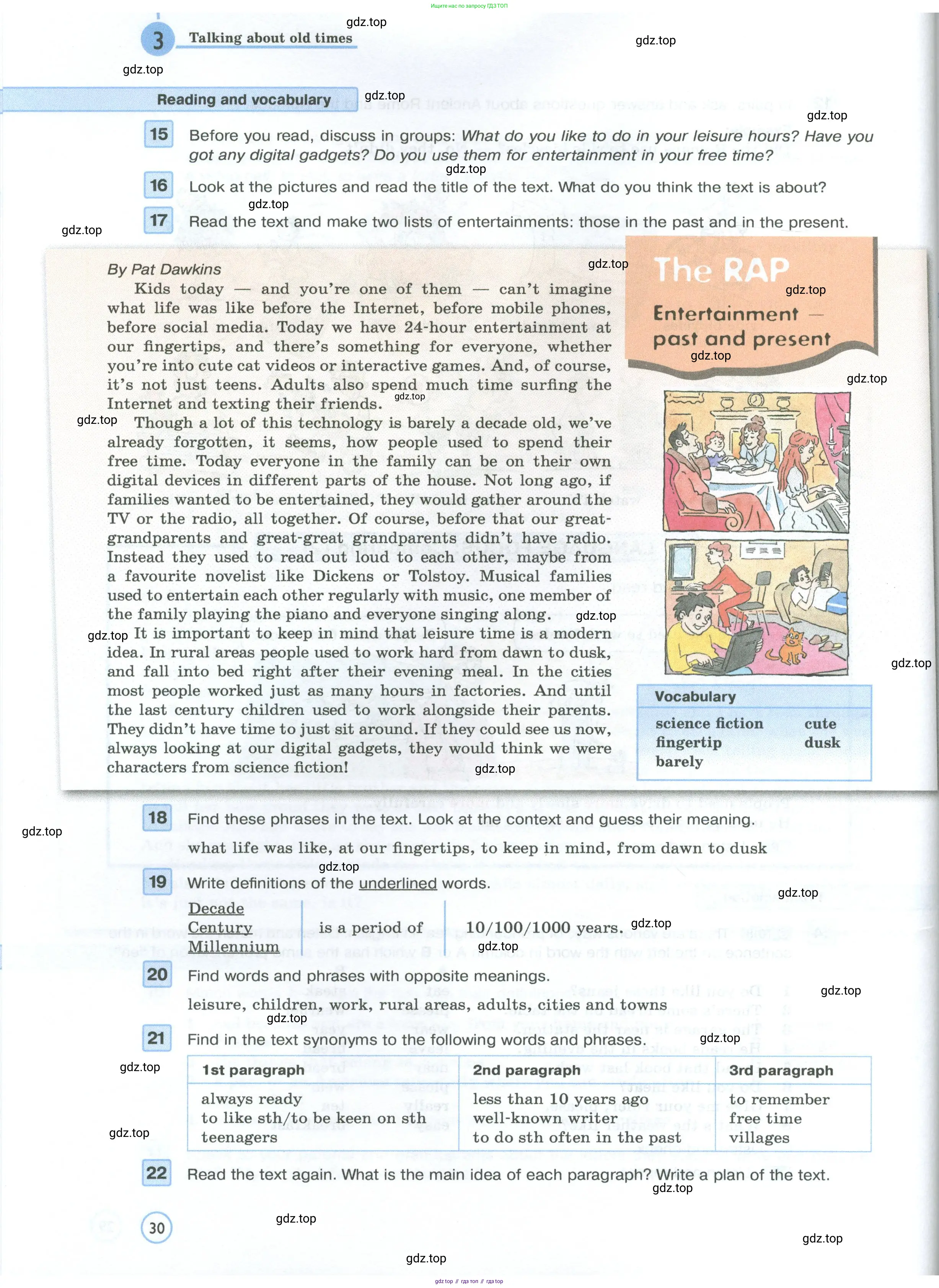 Английский язык (english), 7 класс Учебник (Student's book), авторы: Вербицкая Мария Валерьевна (Verbitskaya Maria), Гаярделли Мариса (Gaiardelli Marisa ), Редли Пауль (Radley Paul), Миндрул Ольга Сергеевна (Mindrul Olga), Савчук Лариса Олеговна (Savchuk Larisa), издательство Просвещение, Москва, 2019, белого цвета, Часть ( Part) 1, страница 30