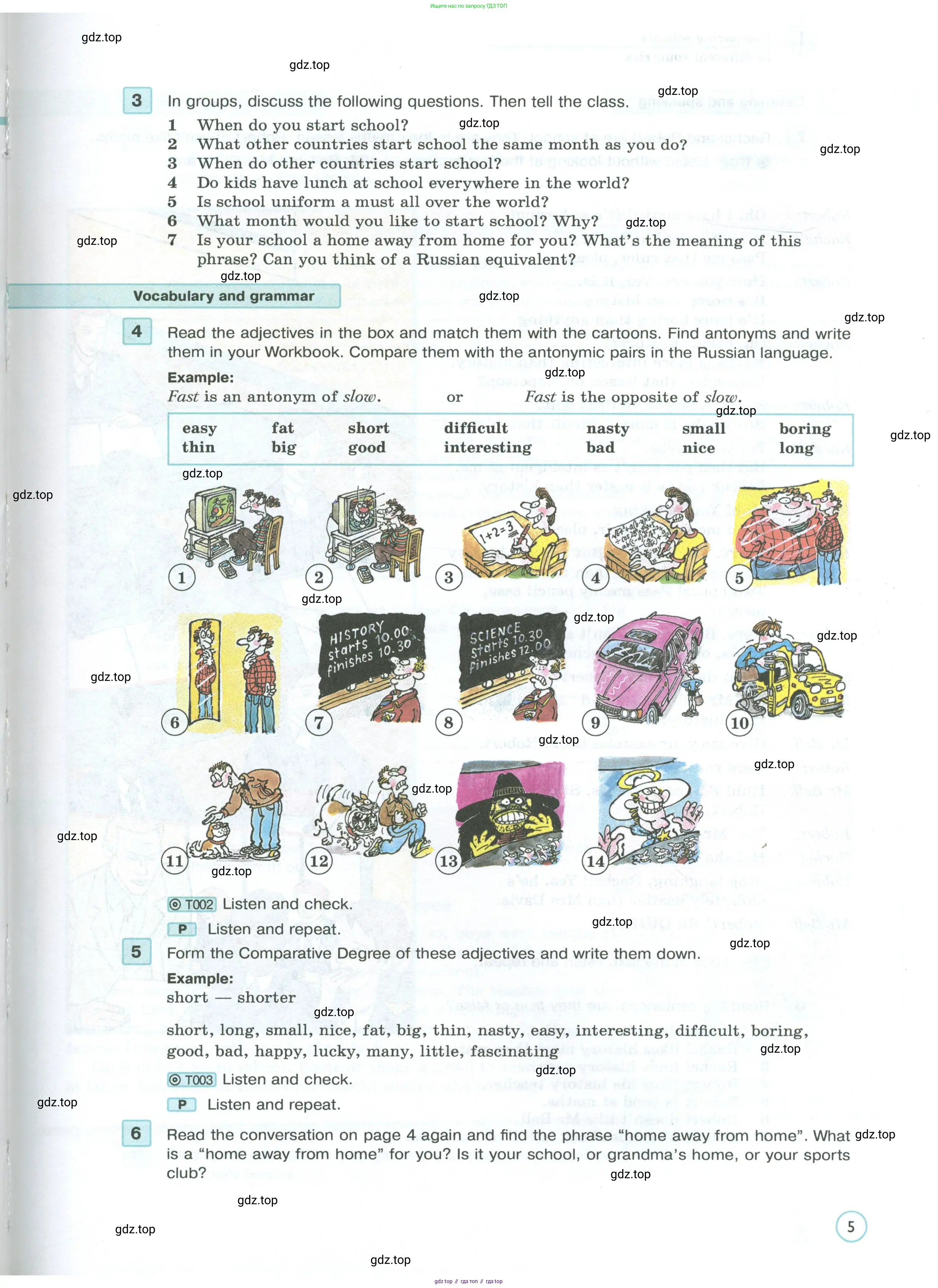 Английский язык (english), 7 класс Учебник (Student's book), авторы: Вербицкая Мария Валерьевна (Verbitskaya Maria), Гаярделли Мариса (Gaiardelli Marisa ), Редли Пауль (Radley Paul), Миндрул Ольга Сергеевна (Mindrul Olga), Савчук Лариса Олеговна (Savchuk Larisa), издательство Просвещение, Москва, 2019, белого цвета, Часть ( Part) 1, страница 5
