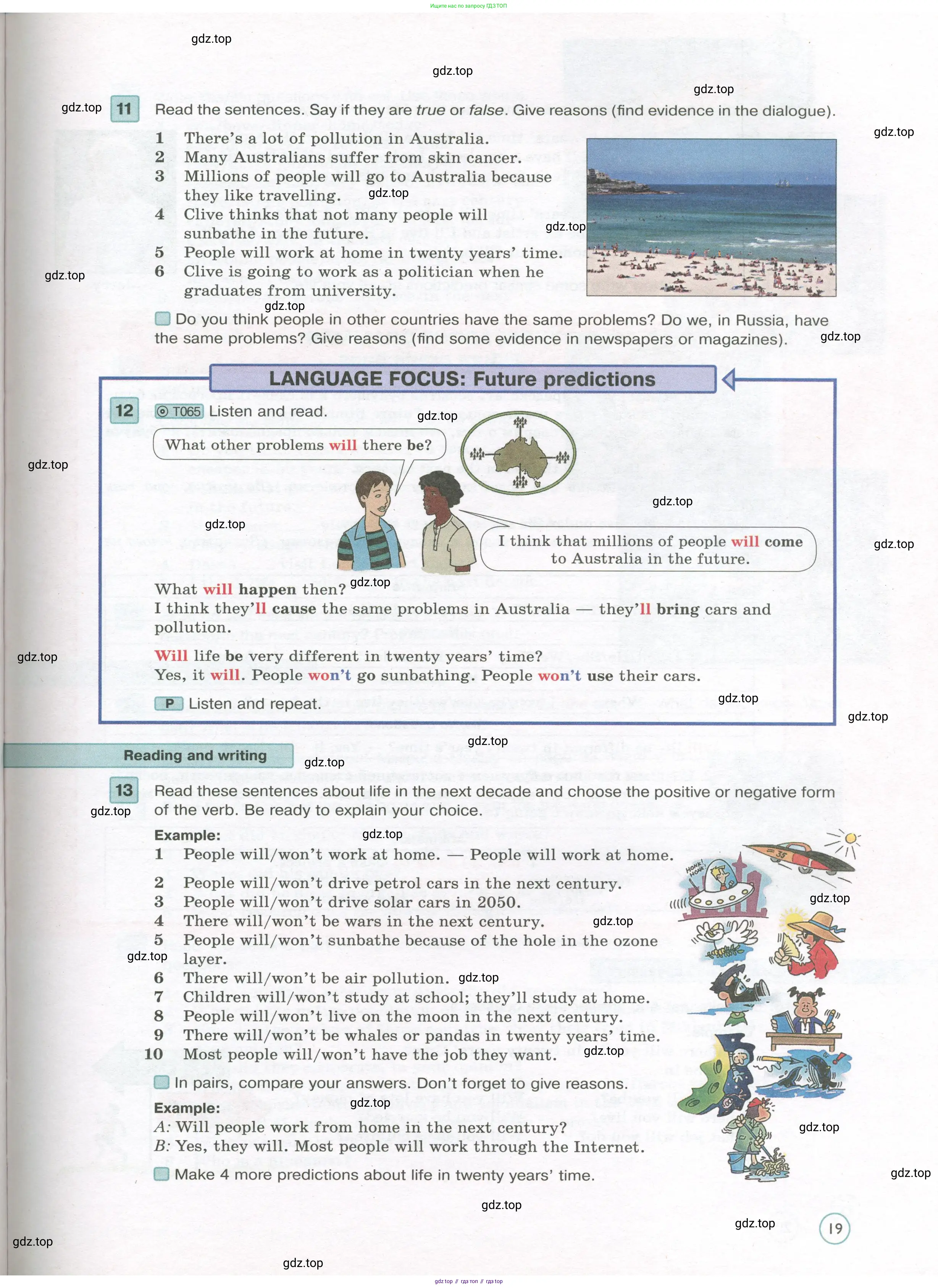 Английский язык (english), 7 класс Учебник (Student's book), авторы: Вербицкая Мария Валерьевна (Verbitskaya Maria), Гаярделли Мариса (Gaiardelli Marisa ), Редли Пауль (Radley Paul), Миндрул Ольга Сергеевна (Mindrul Olga), Савчук Лариса Олеговна (Savchuk Larisa), издательство Просвещение, Москва, 2019, белого цвета, Часть ( Part) 1, страница 19