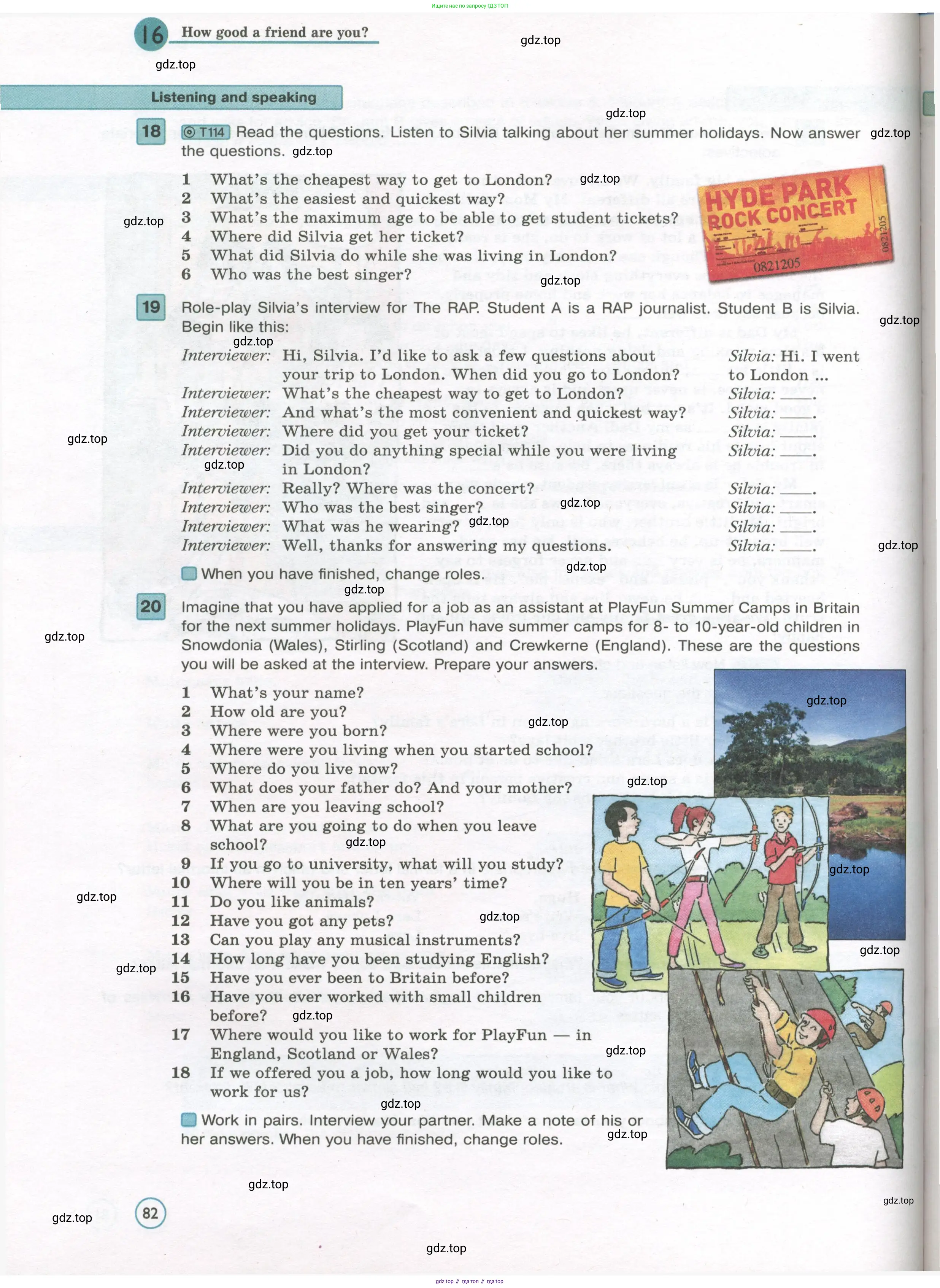Английский язык (english), 7 класс Учебник (Student's book), авторы: Вербицкая Мария Валерьевна (Verbitskaya Maria), Гаярделли Мариса (Gaiardelli Marisa ), Редли Пауль (Radley Paul), Миндрул Ольга Сергеевна (Mindrul Olga), Савчук Лариса Олеговна (Savchuk Larisa), издательство Просвещение, Москва, 2019, белого цвета, Часть ( Part) 1, страница 82