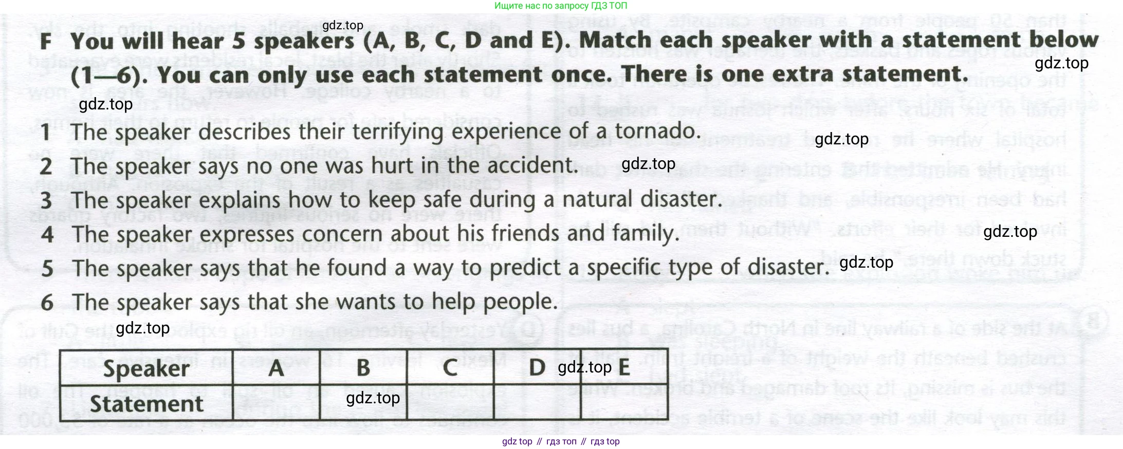 Английский язык (english), 8 класс контрольные задания (test booklet), авторы: Баранова Ксения Михайловна (Baranova Ksenia), Дули Дженни (Dooley Jenny), Мильруд Радислав Петрович (Millrood Radislav), Эванс Вирджиния (Evans Virginia), издательство Просвещение, Москва, 2024, серого цвета, страница 6, номер F, Условие