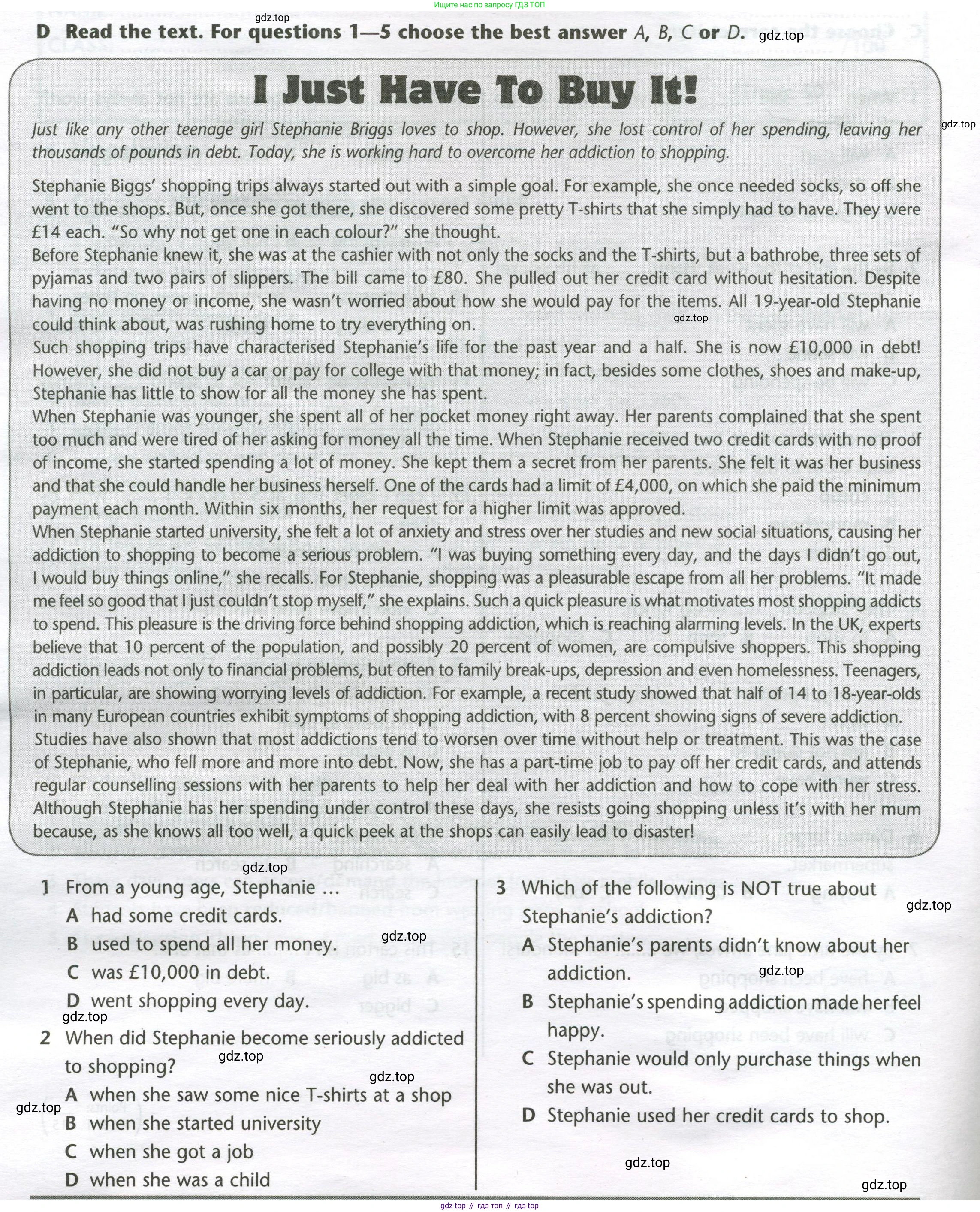 Английский язык (english), 8 класс контрольные задания (test booklet), авторы: Баранова Ксения Михайловна (Baranova Ksenia), Дули Дженни (Dooley Jenny), Мильруд Радислав Петрович (Millrood Radislav), Эванс Вирджиния (Evans Virginia), издательство Просвещение, Москва, 2024, серого цвета, страница 9, номер D, Условие
