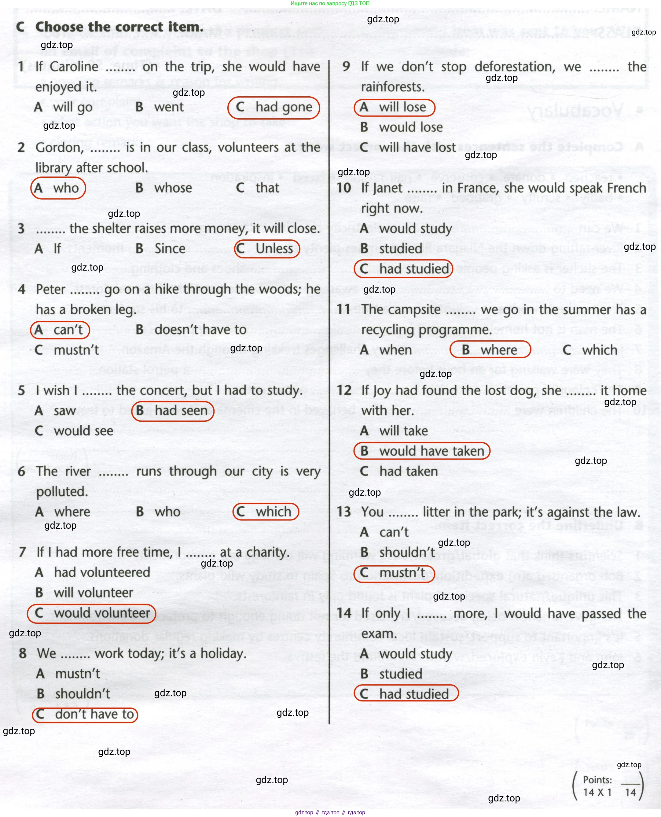 Английский язык (english), 8 класс контрольные задания (test booklet), авторы: Баранова Ксения Михайловна (Baranova Ksenia), Дули Дженни (Dooley Jenny), Мильруд Радислав Петрович (Millrood Radislav), Эванс Вирджиния (Evans Virginia), издательство Просвещение, Москва, 2024, серого цвета, страница 14, номер C, Решение 2