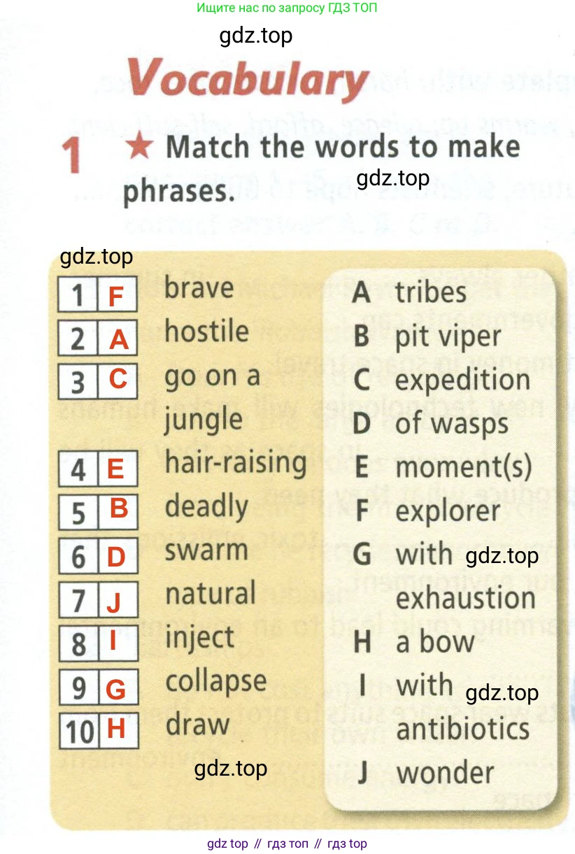 ГДЗ Английский язык (english), 8 класс Рабочая тетрадь (workbook), авторы: Баранова Ксения Михайловна (Baranova Ksenia), Дули Дженни (Dooley Jenny), Копылова Виктория Викторовна (Kopylova Victoria), Мильруд Радислав Петрович (Millrood Radislav), Эванс Вирджиния (Evans Virginia), издательство Просвещение, Москва, 2023, белого цвета, страница 35, номер 1, Решение 2 (2023-2027)