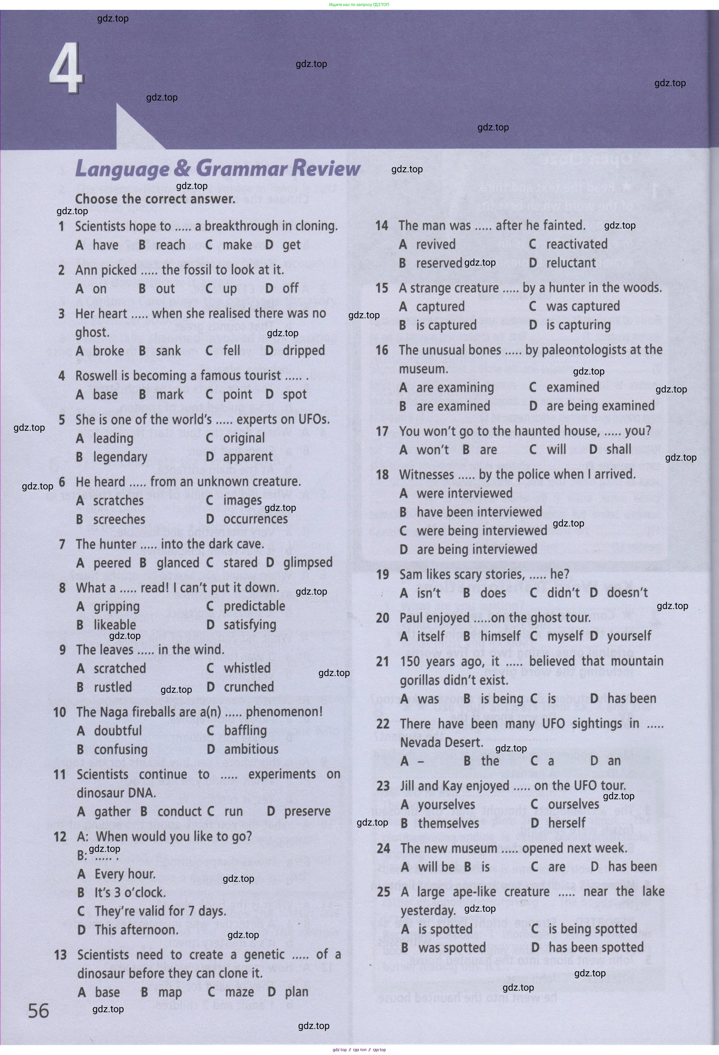 ГДЗ Английский язык (english), 8 класс Рабочая тетрадь (workbook), авторы: Баранова Ксения Михайловна (Baranova Ksenia), Дули Дженни (Dooley Jenny), Копылова Виктория Викторовна (Kopylova Victoria), Мильруд Радислав Петрович (Millrood Radislav), Эванс Вирджиния (Evans Virginia), издательство Просвещение, Москва, 2023, белого цвета, страница 56