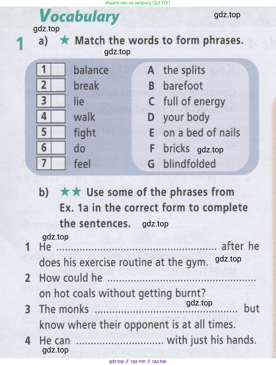 ГДЗ Английский язык (english), 8 класс Рабочая тетрадь (workbook), авторы: Баранова Ксения Михайловна (Baranova Ksenia), Дули Дженни (Dooley Jenny), Копылова Виктория Викторовна (Kopylova Victoria), Мильруд Радислав Петрович (Millrood Radislav), Эванс Вирджиния (Evans Virginia), издательство Просвещение, Москва, 2023, белого цвета, страница 60, номер 1, Условие 2019-2023