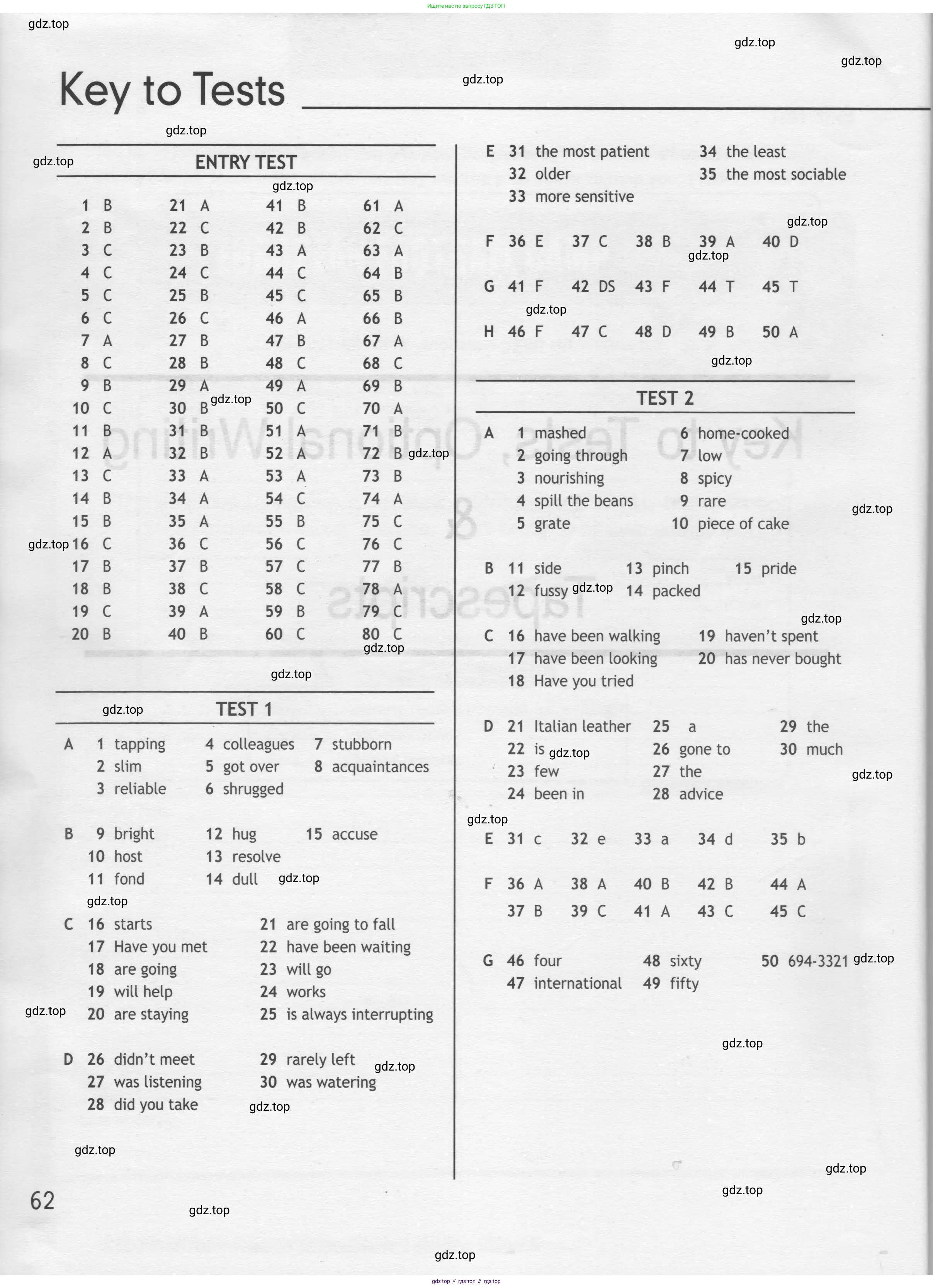 Английский язык (english), 8 класс контрольные задания (test booklet), авторы: Ваулина Юлия Евгеньевна (Vaulina Julia), Дули Дженни (Dooley Jenny), Подоляко Ольга Евгеньевна (Podolyako Olga), Эванс Вирджиния (Evans Virginia), издательство Просвещение, Москва, 2024, бирюзового цвета, страница 62