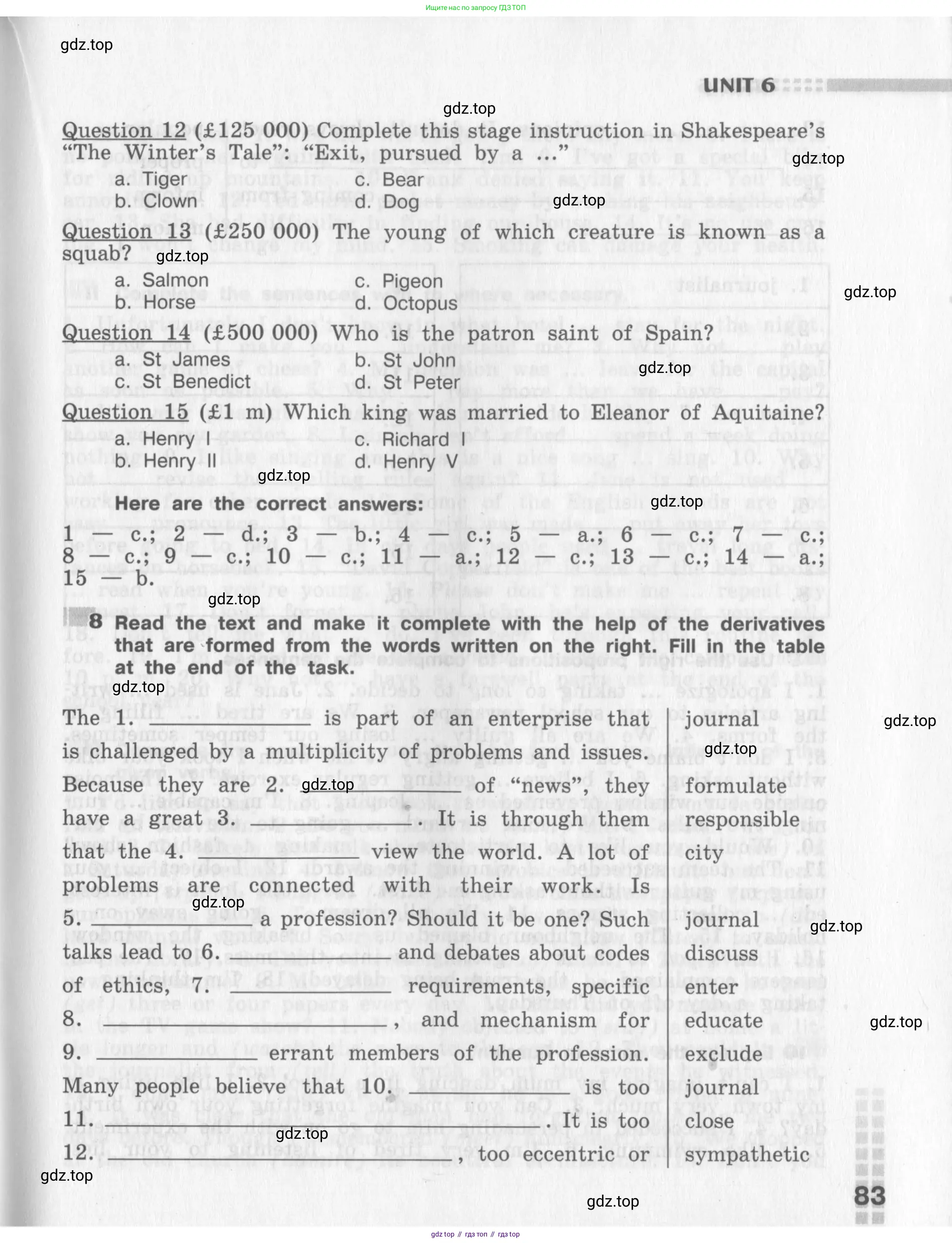 Английский язык (english), 8 класс рабочая тетрадь (activity book), авторы: Афанасьева Ольга Васильевна (Afanasyeva Olga), Михеева Ирина Владимировна (Mikheeva Irina), издательство Просвещение, Москва, 2012, красного цвета, страница 83