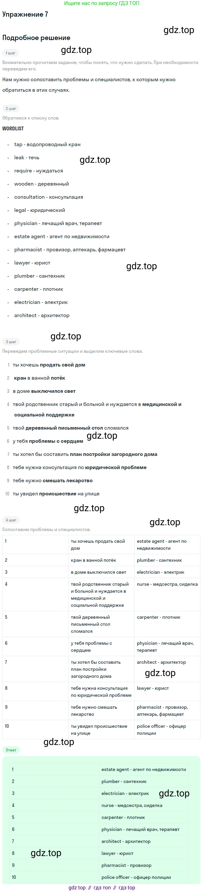 Английский язык (english), 8 класс рабочая тетрадь (activity book), авторы: Афанасьева Ольга Васильевна (Afanasyeva Olga), Михеева Ирина Владимировна (Mikheeva Irina), издательство Просвещение, Москва, 2012, красного цвета, страница 6, номер 7, Решение