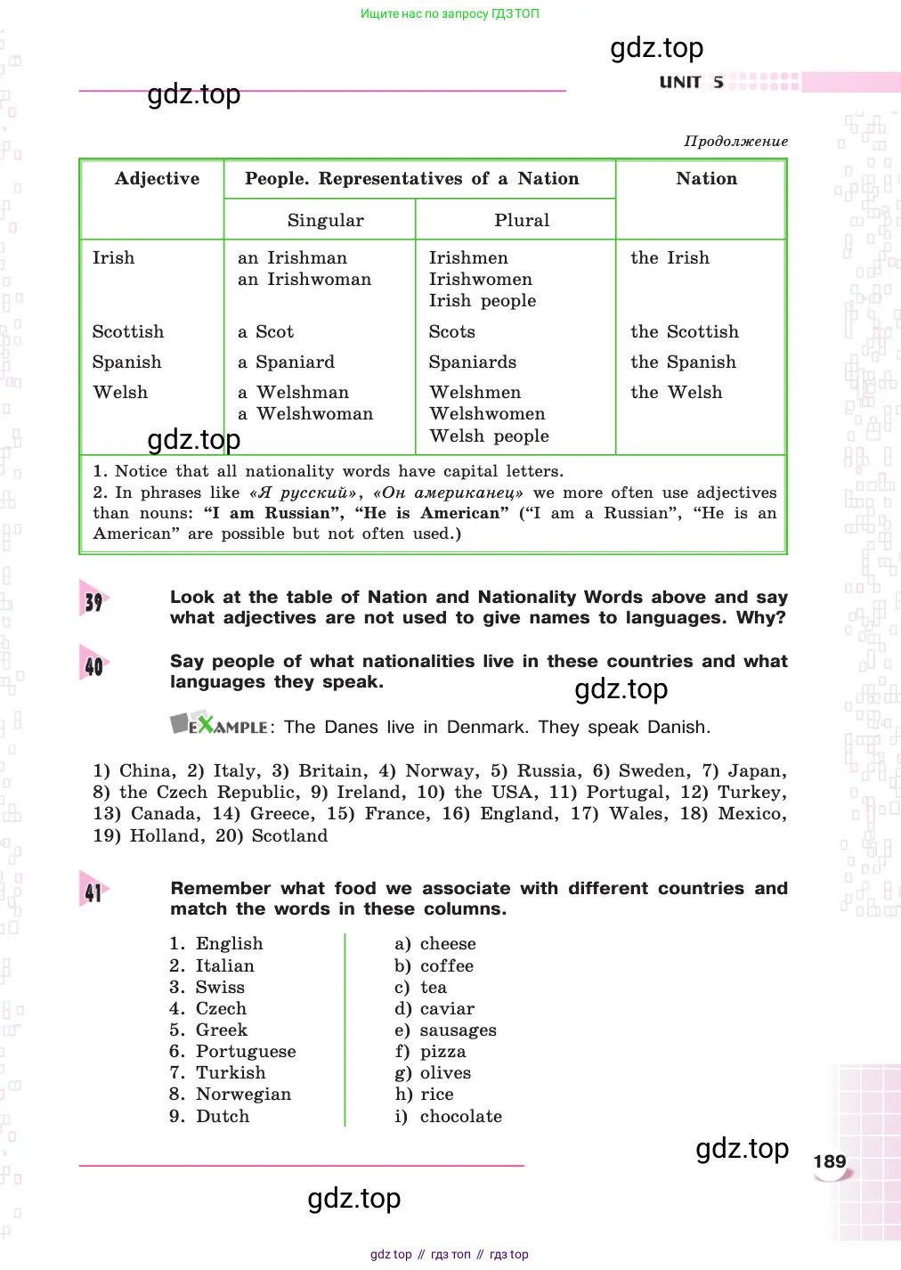 Английский язык (english), 8 класс Учебник, авторы: Афанасьева Ольга Васильевна (Afanasyeva Olga), Михеева Ирина Владимировна (Mikheeva Irina), издательство Просвещение, Москва, 2014, белого цвета, страница 189