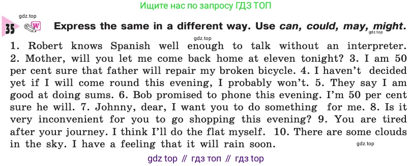 Английский язык (english), 8 класс Учебник, авторы: Афанасьева Ольга Васильевна (Afanasyeva Olga), Михеева Ирина Владимировна (Mikheeva Irina), издательство Просвещение, Москва, 2014, белого цвета, страница 102, номер 35, Условие