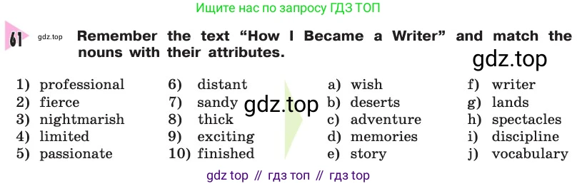 Английский язык (english), 8 класс Учебник, авторы: Афанасьева Ольга Васильевна (Afanasyeva Olga), Михеева Ирина Владимировна (Mikheeva Irina), издательство Просвещение, Москва, 2014, белого цвета, страница 253, номер 61, Условие