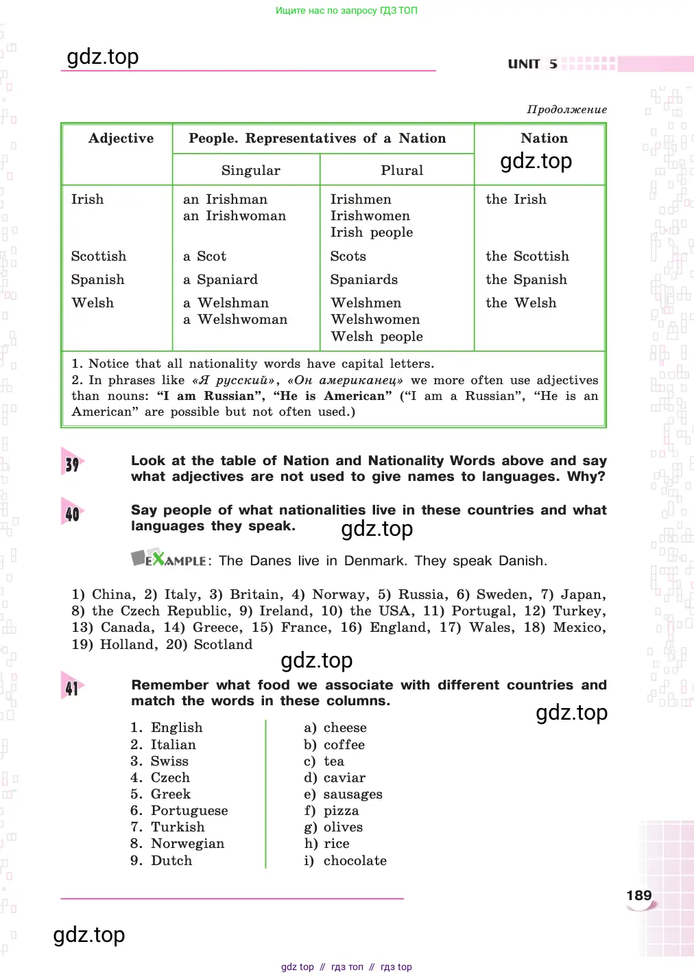 Английский язык (english), 8 класс Учебник, авторы: Афанасьева Ольга Васильевна (Afanasyeva Olga), Михеева Ирина Владимировна (Mikheeva Irina), издательство Просвещение, Москва, 2014, белого цвета, страница 189