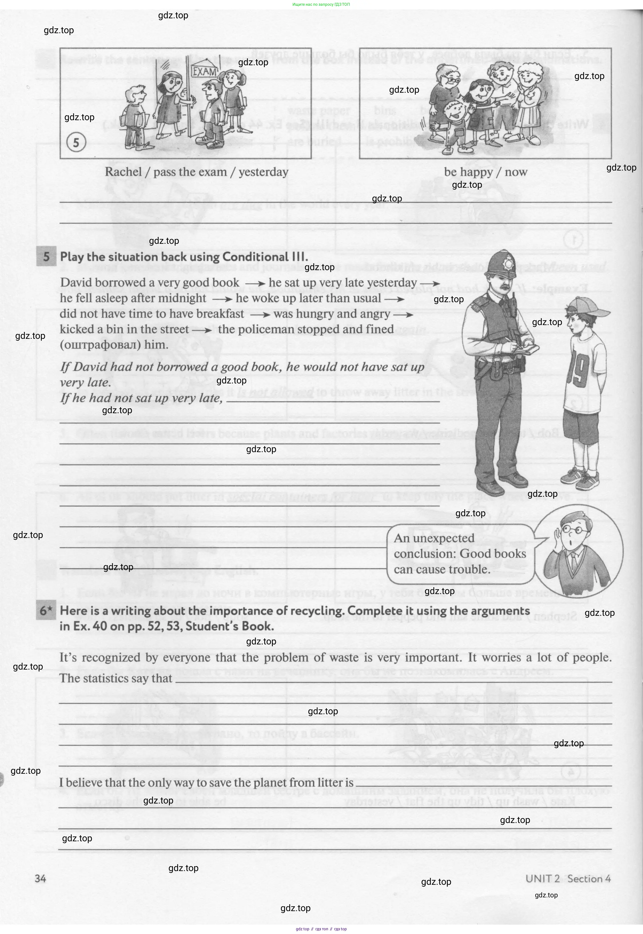 Английский язык (english), 8 класс рабочая тетрадь с контрольными работами (workbook + tests), авторы: Биболетова Мерем Забатовна, Бабушис Елена Евгеньевна, издательство Просвещение, Москва, бирюзового цвета, страница 34