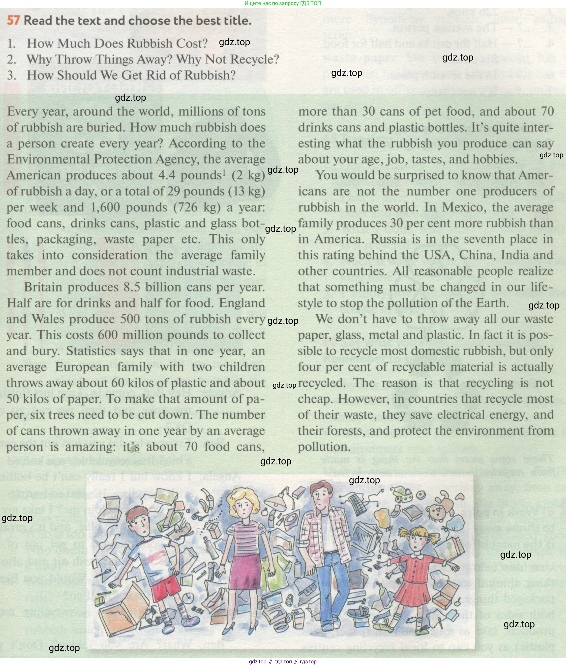 ГДЗ Английский язык (english), 8 класс Учебник (Student's book), авторы: Биболетова Мерем Забатовна, Трубанева Наталия Николаевна, издательство Просвещение, Москва, 2017, зелёного цвета, страница 71, номер 57, Условие