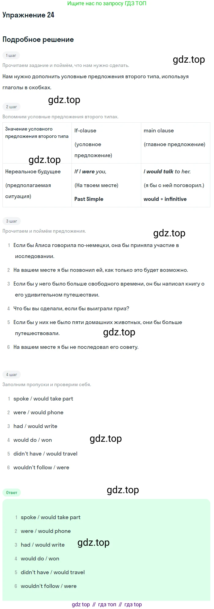 ГДЗ Английский язык (english), 8 класс Учебник (Student's book), авторы: Биболетова Мерем Забатовна, Трубанева Наталия Николаевна, издательство Просвещение, Москва, 2017, зелёного цвета, страница 61, номер 24, Решение