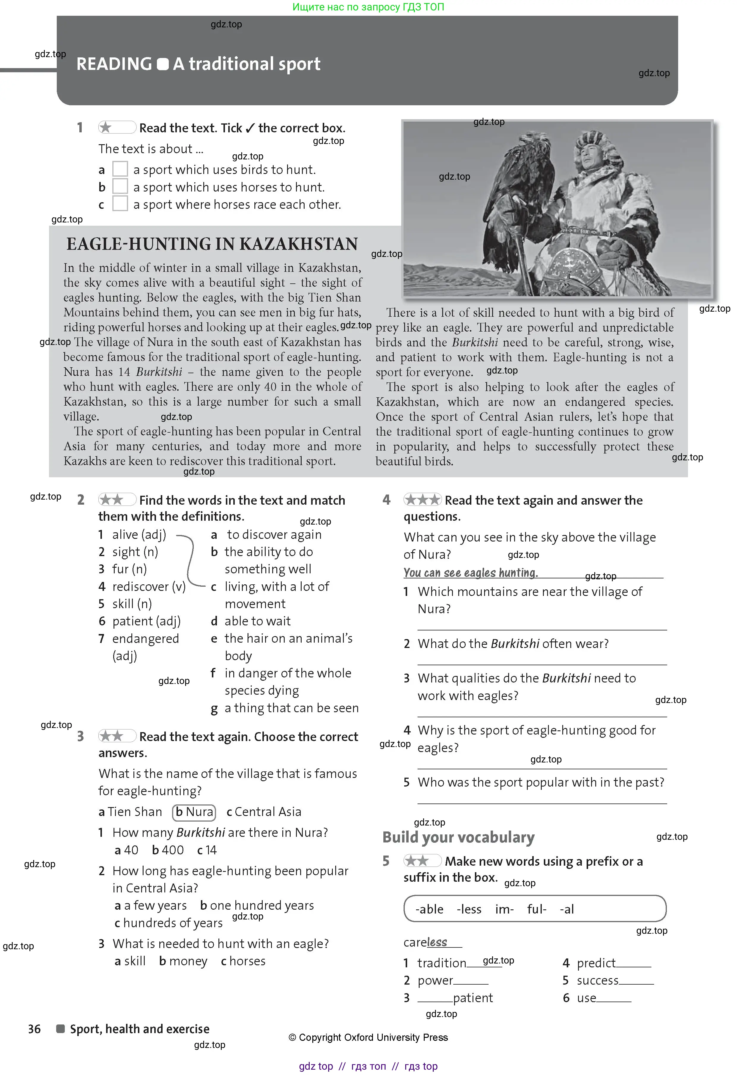 Английский язык (english), 8 класс Рабочая тетрадь (workbook), авторы: Hardy-Gould Janet, Styring James, издательство Oxford University Press, Алматы, 2018, салатового цвета, страница 36