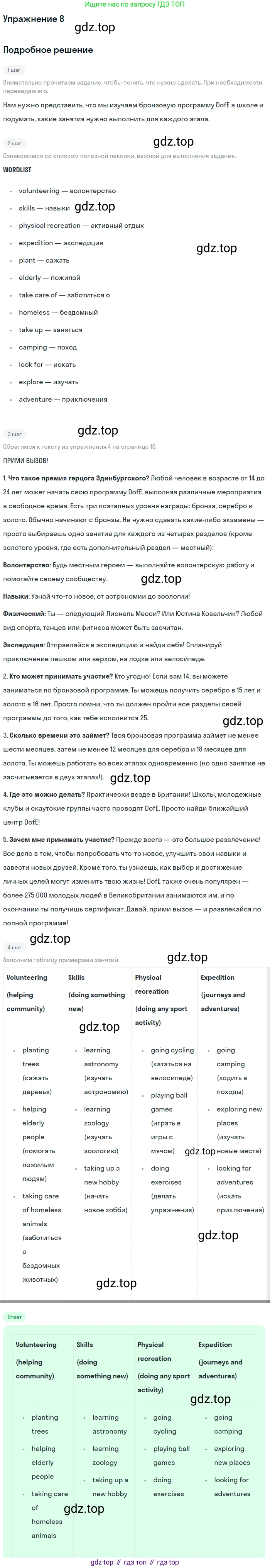 Английский язык (english), 8 класс Учебник (Student's book), авторы: Комарова Юлия Александровна, Ларионова Ирина Владимировна, издательство Русское слово, Москва, 2013, розового цвета, страница 11, номер 8, Решение 2