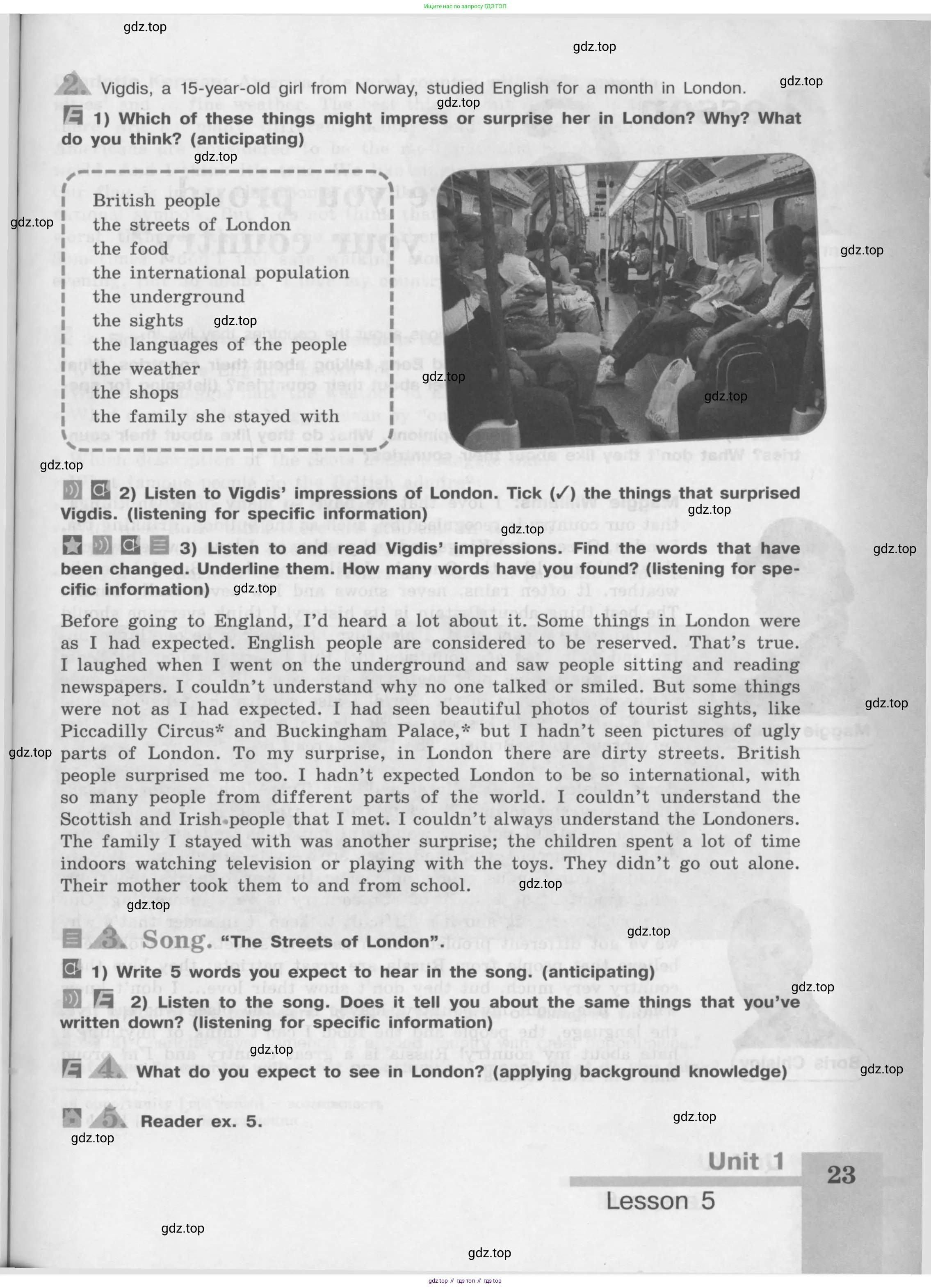 Английский язык (english), 8 класс Учебник (Student's book), авторы: Кузовлев Владимир Петрович (Kuzovlev Vladimir), Лапа Наталья Михайловна, Перегудова Эльвира Шакировна, Костина Ирина Павловна, Кузнецова Елена Вячеславовна, Дуванова Ольга Викторовна, Кобец Юлия Николаевна, издательство Просвещение, Москва, 2014, зелёного цвета, страница 23