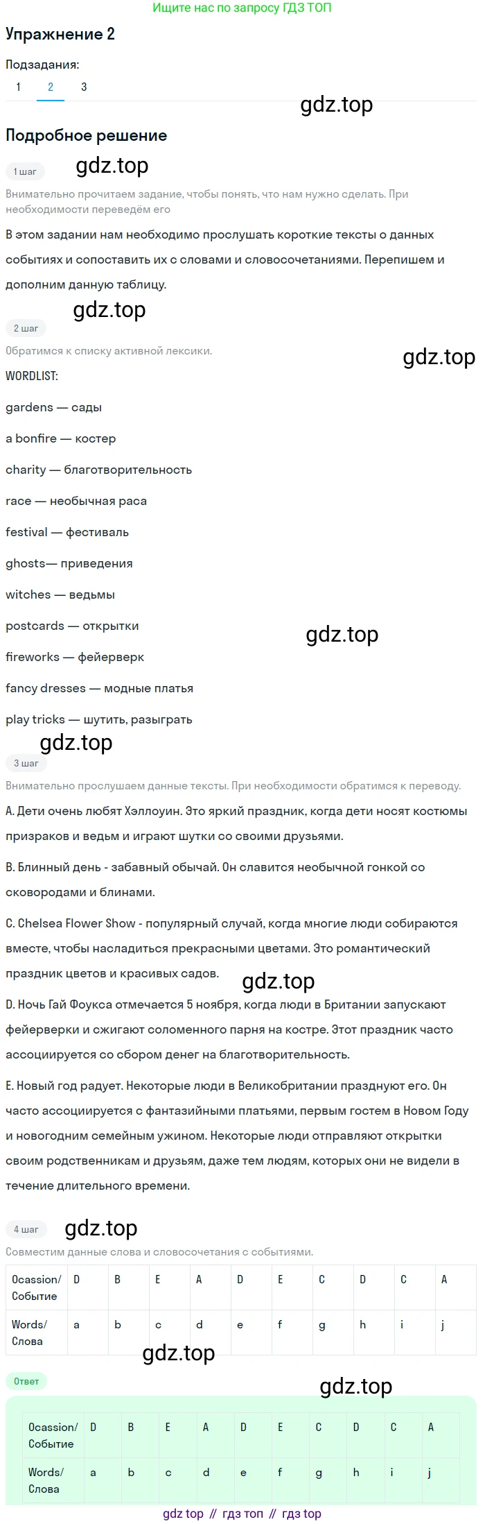 ГДЗ Английский язык (english), 8 класс Учебник (Student's book), авторы: Кузовлев Владимир Петрович (Kuzovlev Vladimir), Лапа Наталья Михайловна, Перегудова Эльвира Шакировна, Костина Ирина Павловна, Кузнецова Елена Вячеславовна, Дуванова Ольга Викторовна, Кобец Юлия Николаевна, издательство Просвещение, Москва, 2014, зелёного цвета, страница 53, номер 2, Решение (продолжение 2)