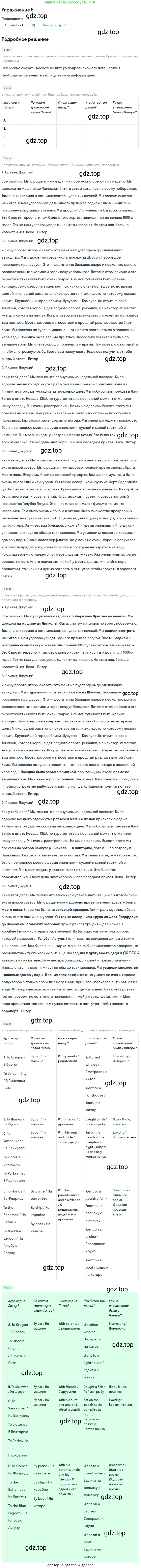 Английский язык (english), 8 класс Учебник (Student's book), авторы: Кузовлев Владимир Петрович (Kuzovlev Vladimir), Лапа Наталья Михайловна, Перегудова Эльвира Шакировна, Костина Ирина Павловна, Кузнецова Елена Вячеславовна, Дуванова Ольга Викторовна, Кобец Юлия Николаевна, издательство Просвещение, Москва, 2014, зелёного цвета, страница 85, номер 5, Решение
