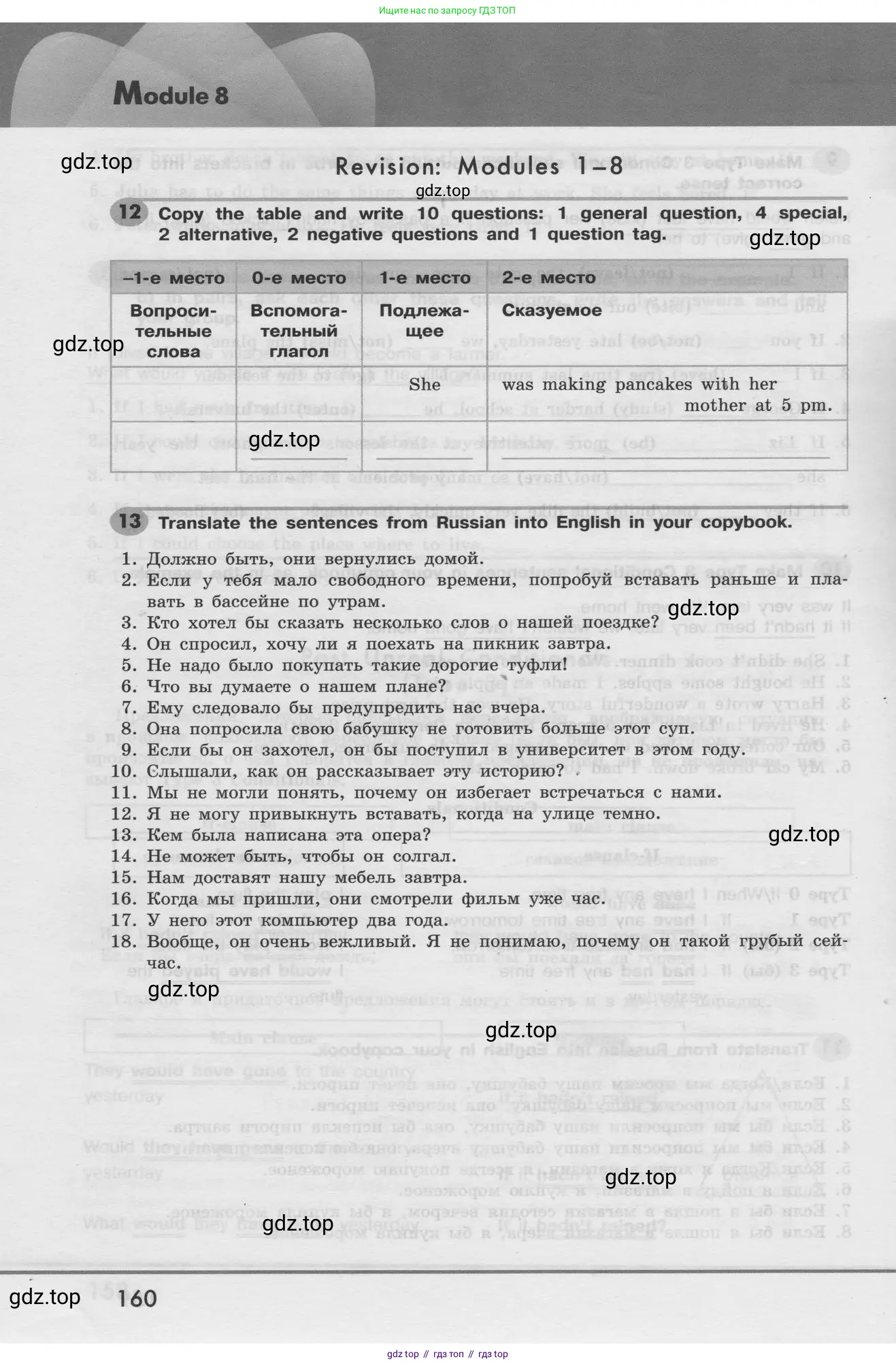 Английский язык (english), 8 класс Грамматический тренажёр, автор: Тимофеева Светлана Леонидовна, издательство Просвещение, Москва, 2024, бирюзового цвета, страница 160