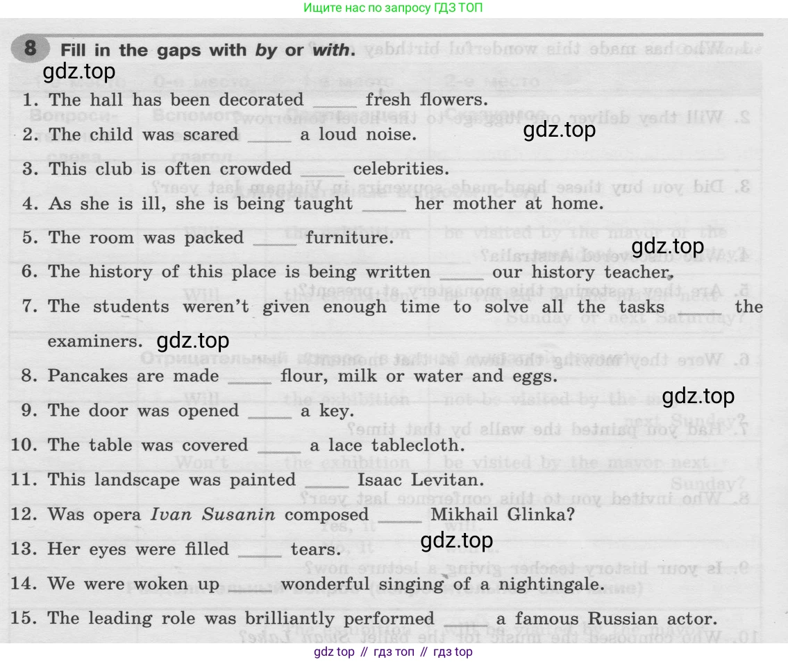Английский язык (english), 8 класс Грамматический тренажёр, автор: Тимофеева Светлана Леонидовна, издательство Просвещение, Москва, 2024, бирюзового цвета, страница 100, номер 8, Условие 2024