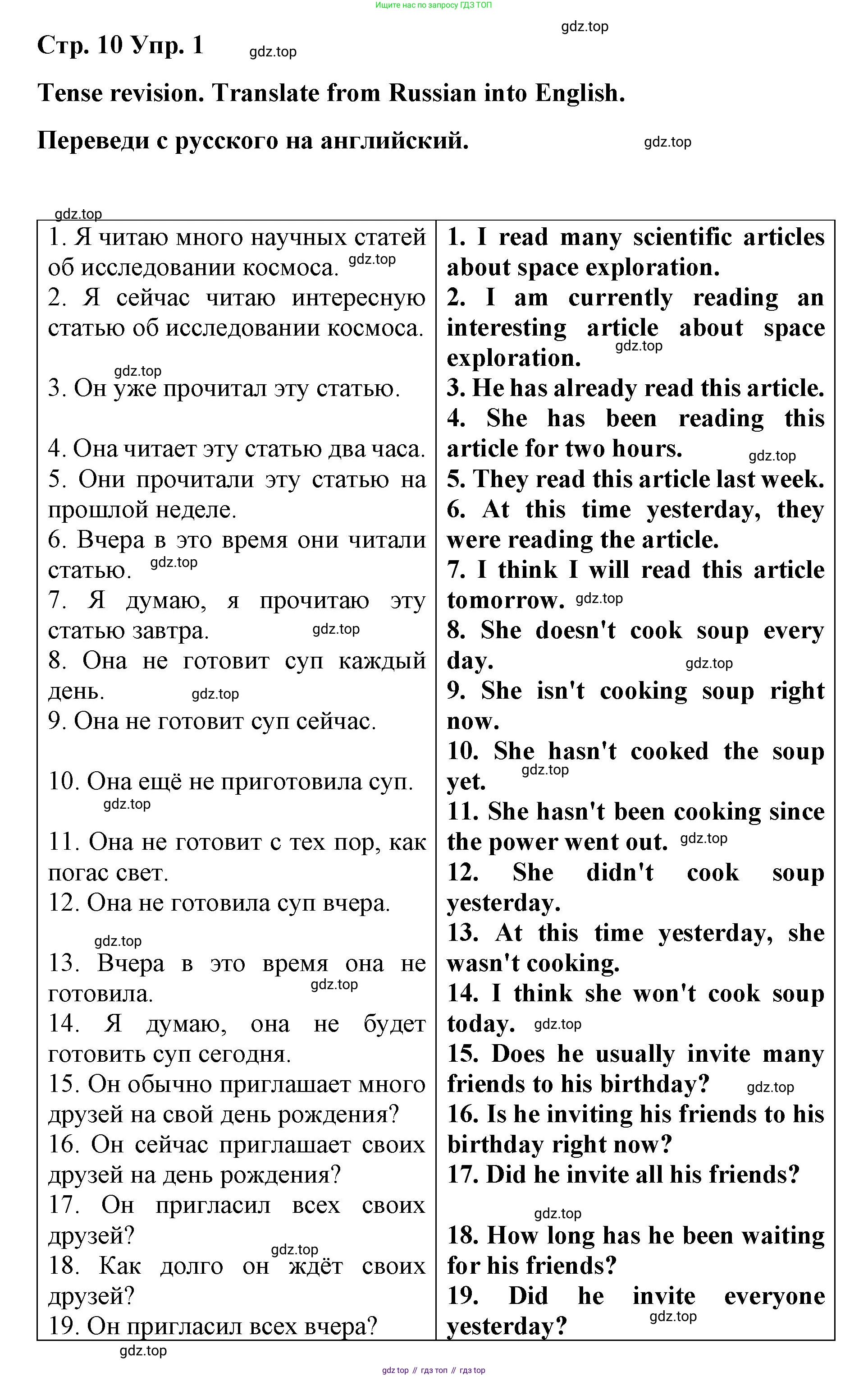 Английский язык (english), 8 класс Грамматический тренажёр, автор: Тимофеева Светлана Леонидовна, издательство Просвещение, Москва, 2024, бирюзового цвета, страница 10, номер 1, Решение 3 (2024-2027)