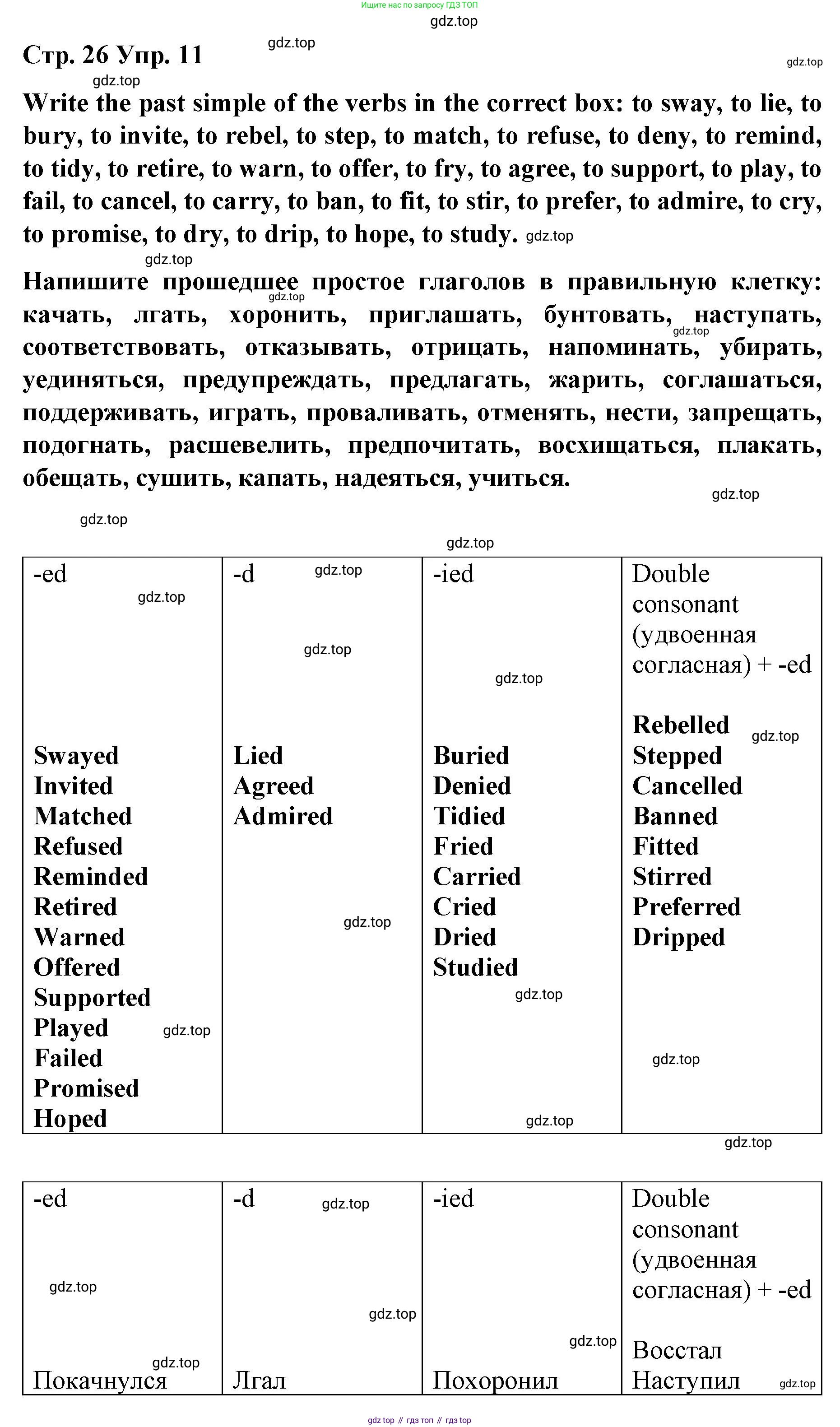 Английский язык (english), 8 класс Грамматический тренажёр, автор: Тимофеева Светлана Леонидовна, издательство Просвещение, Москва, 2024, бирюзового цвета, страница 26, номер 11, Решение 3 (2024-2027)