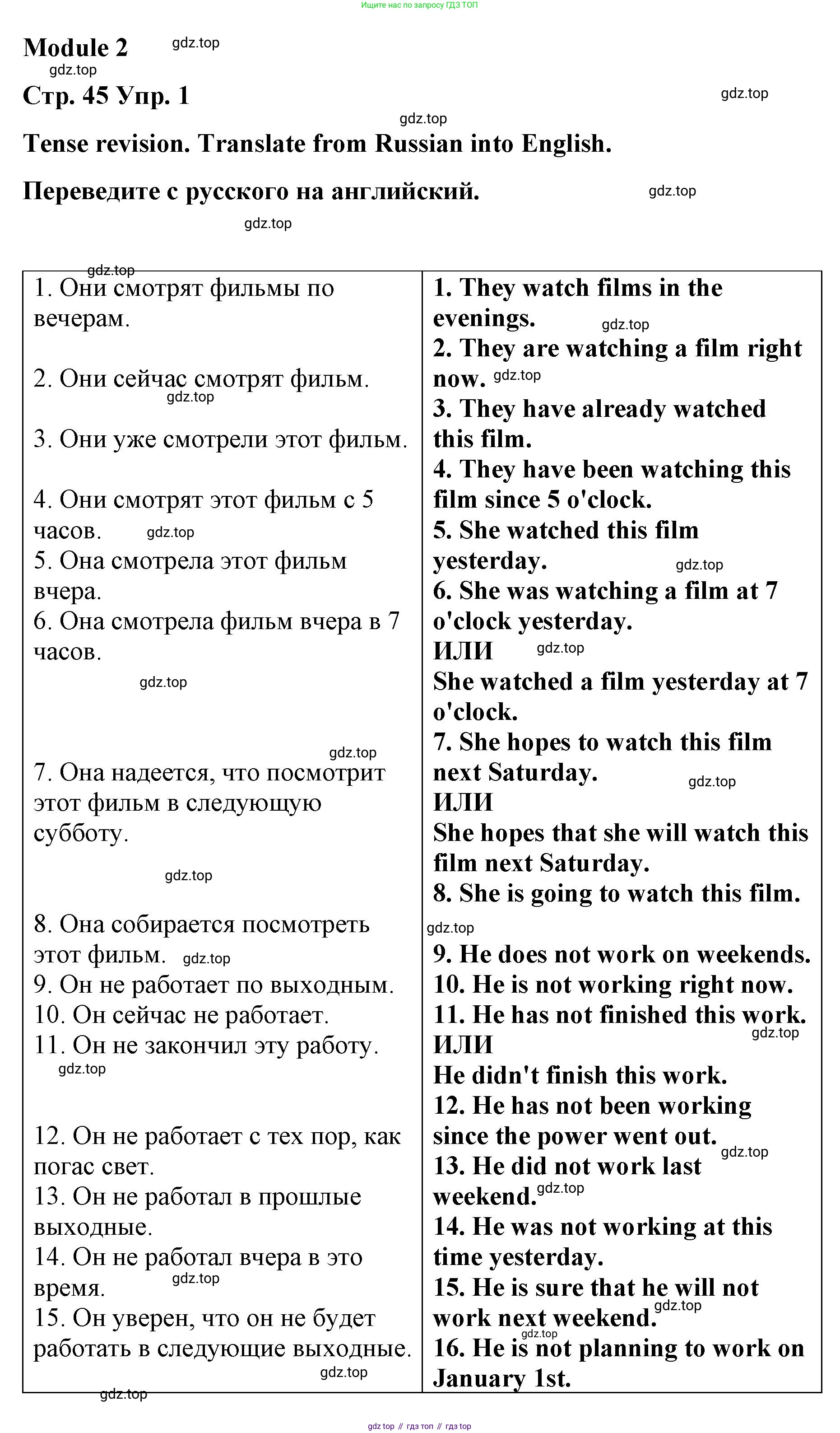 Английский язык (english), 8 класс Грамматический тренажёр, автор: Тимофеева Светлана Леонидовна, издательство Просвещение, Москва, 2024, бирюзового цвета, страница 45, номер 1, Решение 3 (2024-2027)