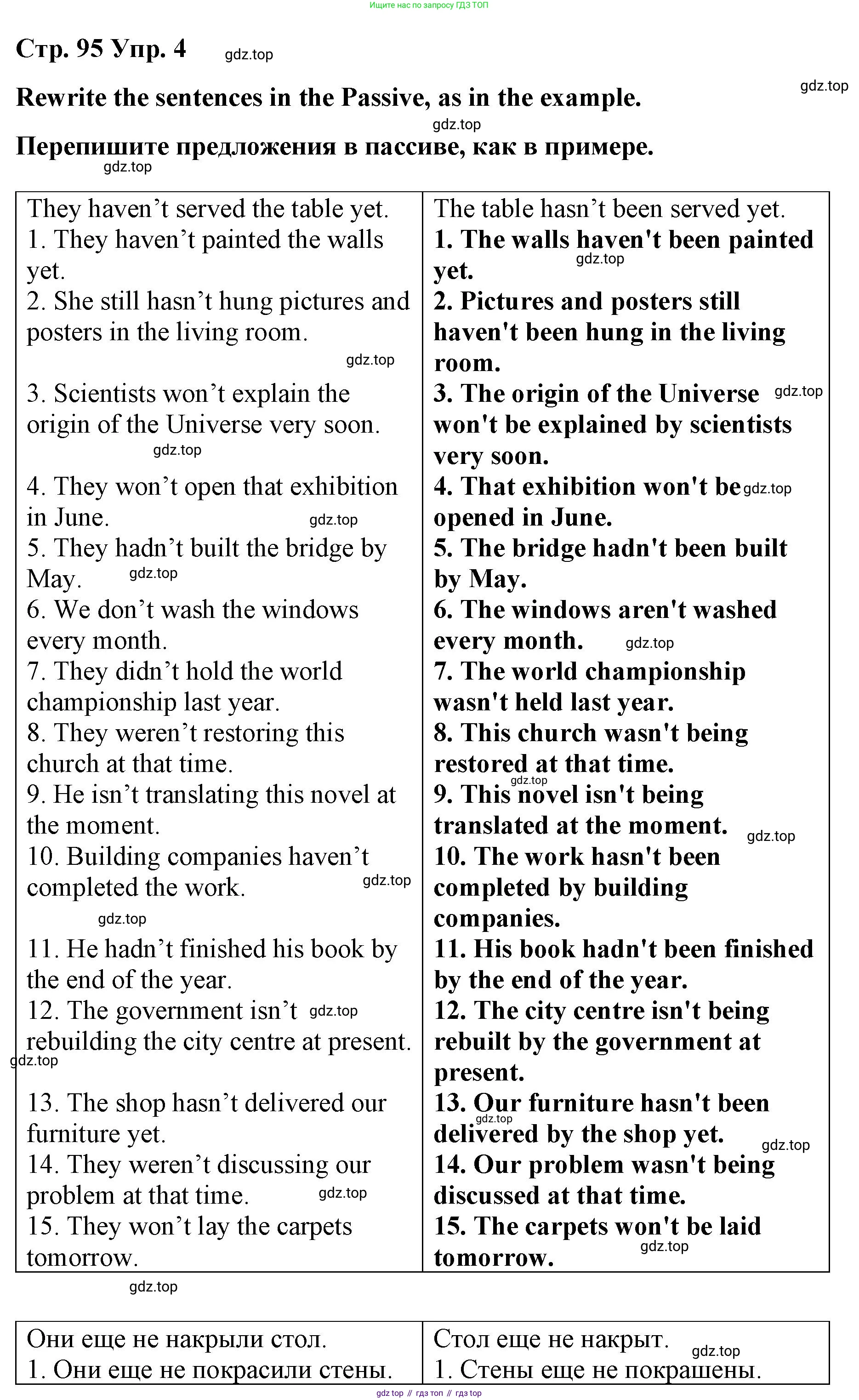 Английский язык (english), 8 класс Грамматический тренажёр, автор: Тимофеева Светлана Леонидовна, издательство Просвещение, Москва, 2024, бирюзового цвета, страница 95, номер 4, Решение 3 (2024-2027)