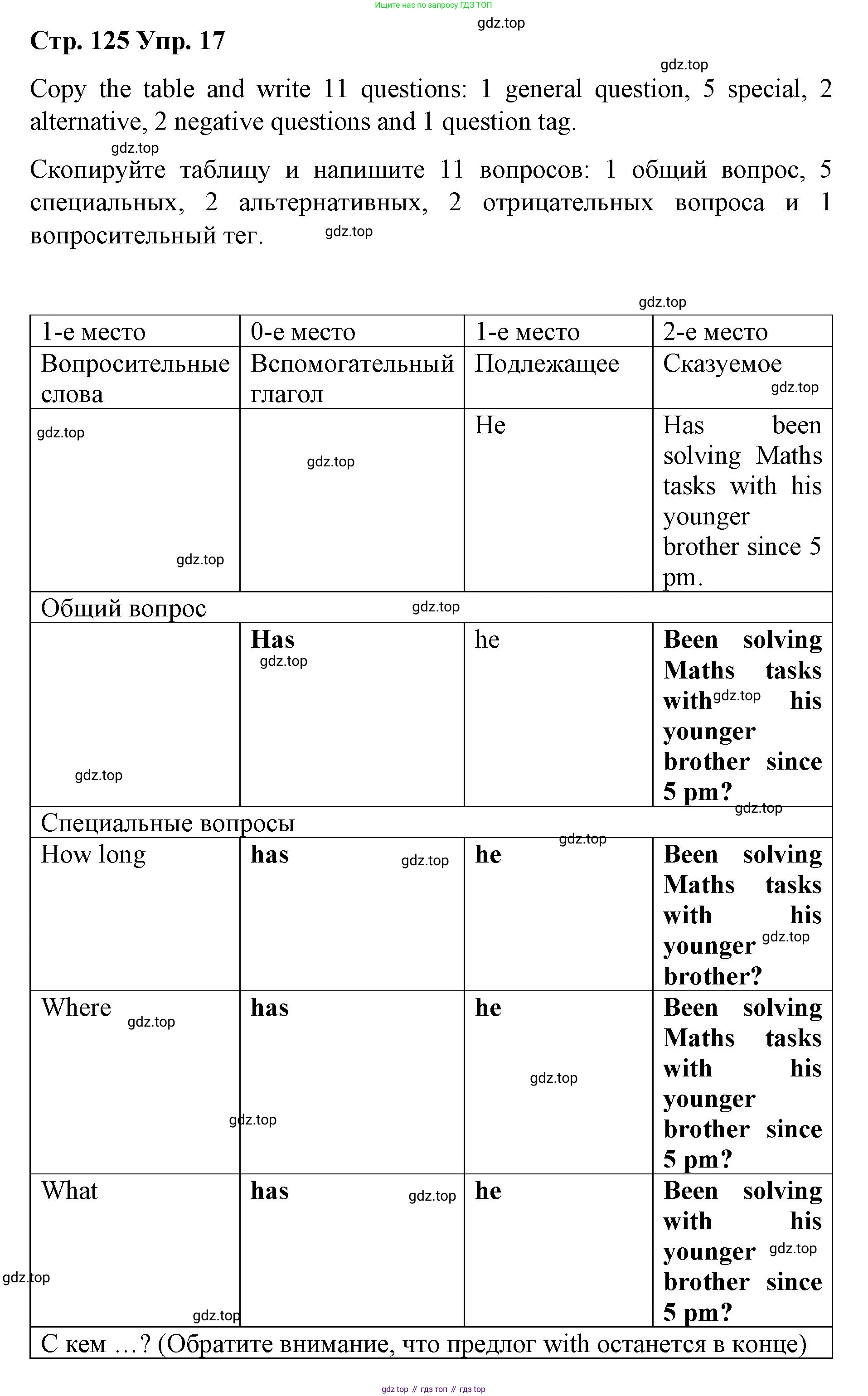 Английский язык (english), 8 класс Грамматический тренажёр, автор: Тимофеева Светлана Леонидовна, издательство Просвещение, Москва, 2024, бирюзового цвета, страница 125, номер 17, Решение 3 (2024-2027)