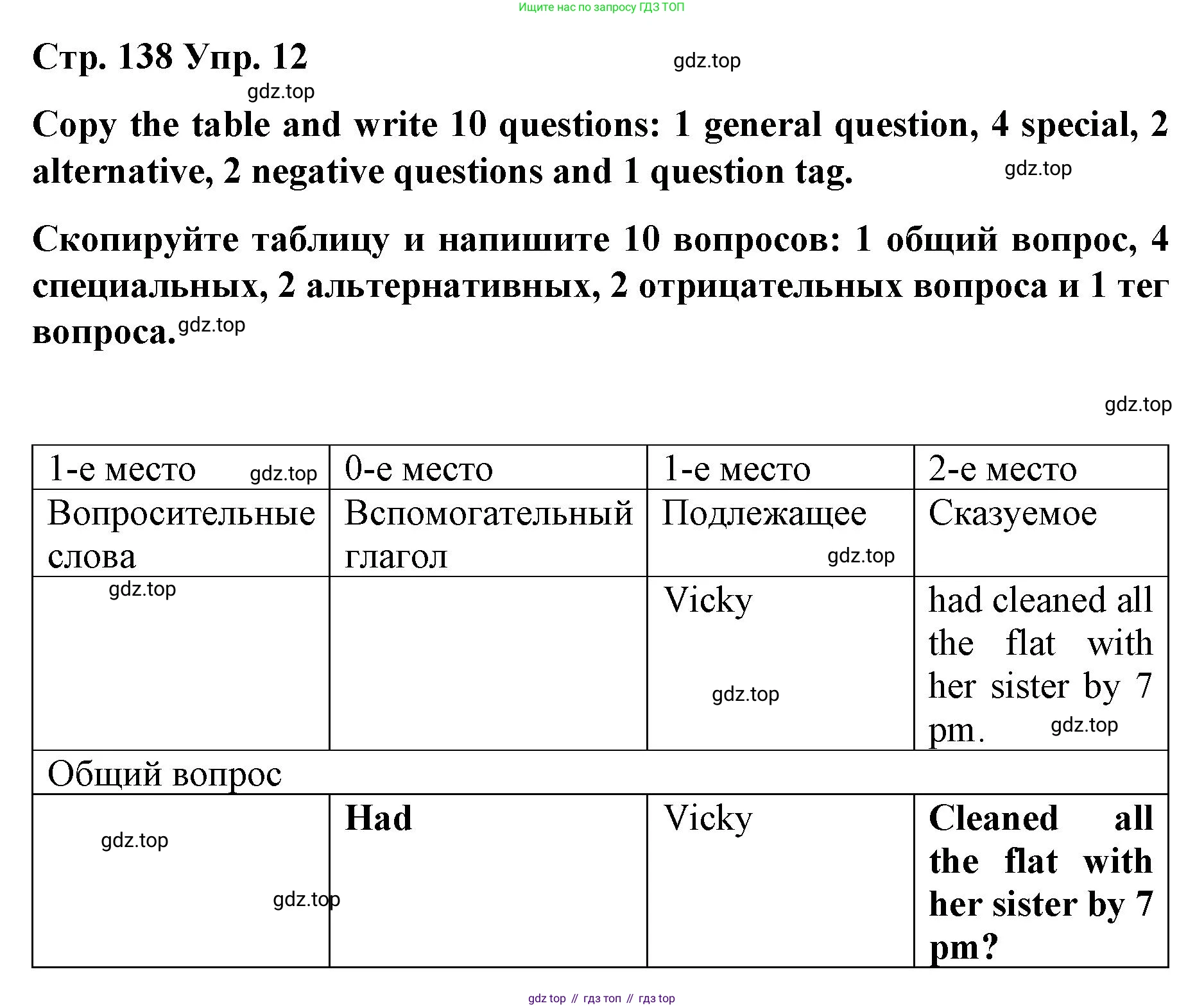 Английский язык (english), 8 класс Грамматический тренажёр, автор: Тимофеева Светлана Леонидовна, издательство Просвещение, Москва, 2024, бирюзового цвета, страница 138, номер 12, Решение 3 (2024-2027)