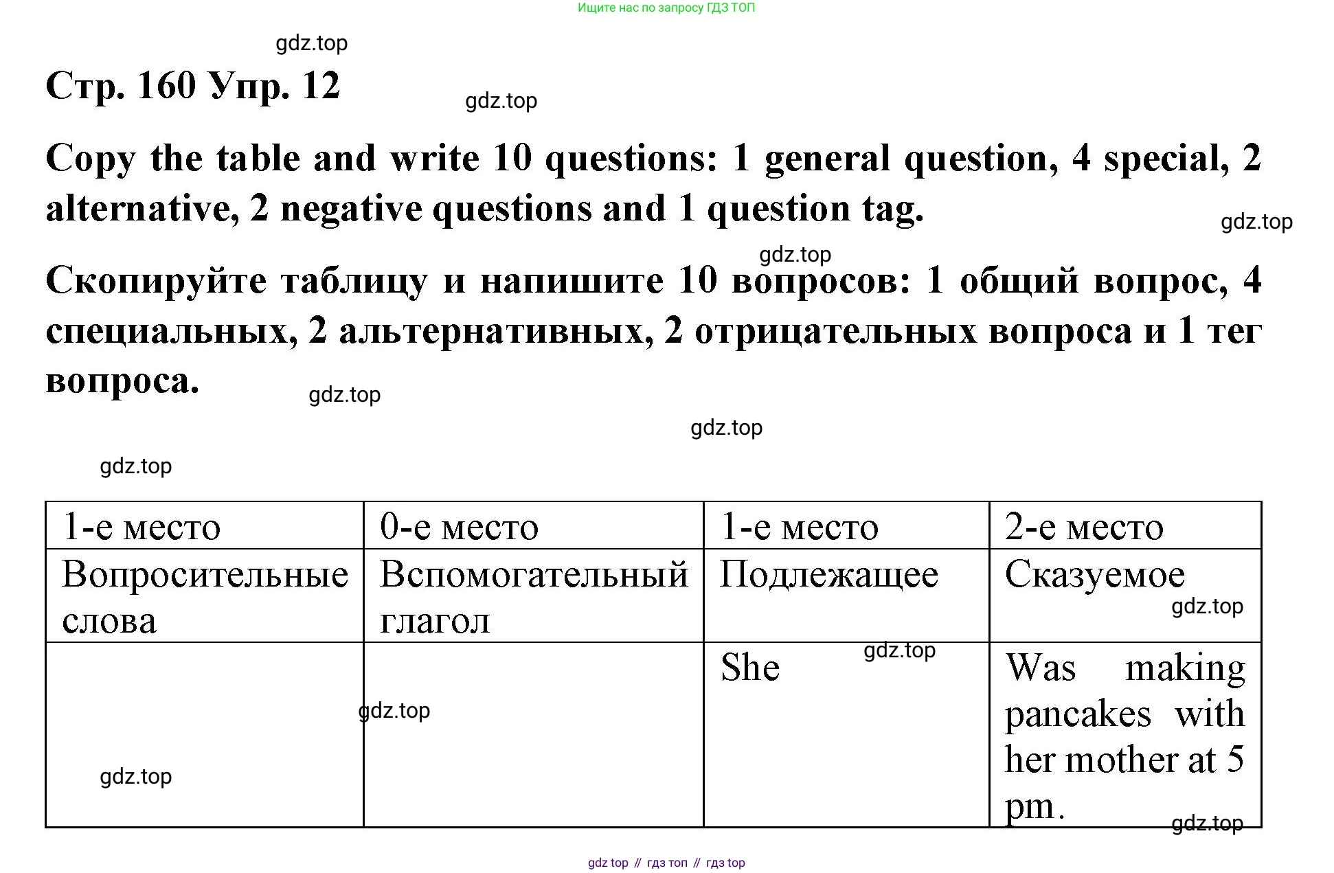 Английский язык (english), 8 класс Грамматический тренажёр, автор: Тимофеева Светлана Леонидовна, издательство Просвещение, Москва, 2024, бирюзового цвета, страница 160, номер 12, Решение 3 (2024-2027)
