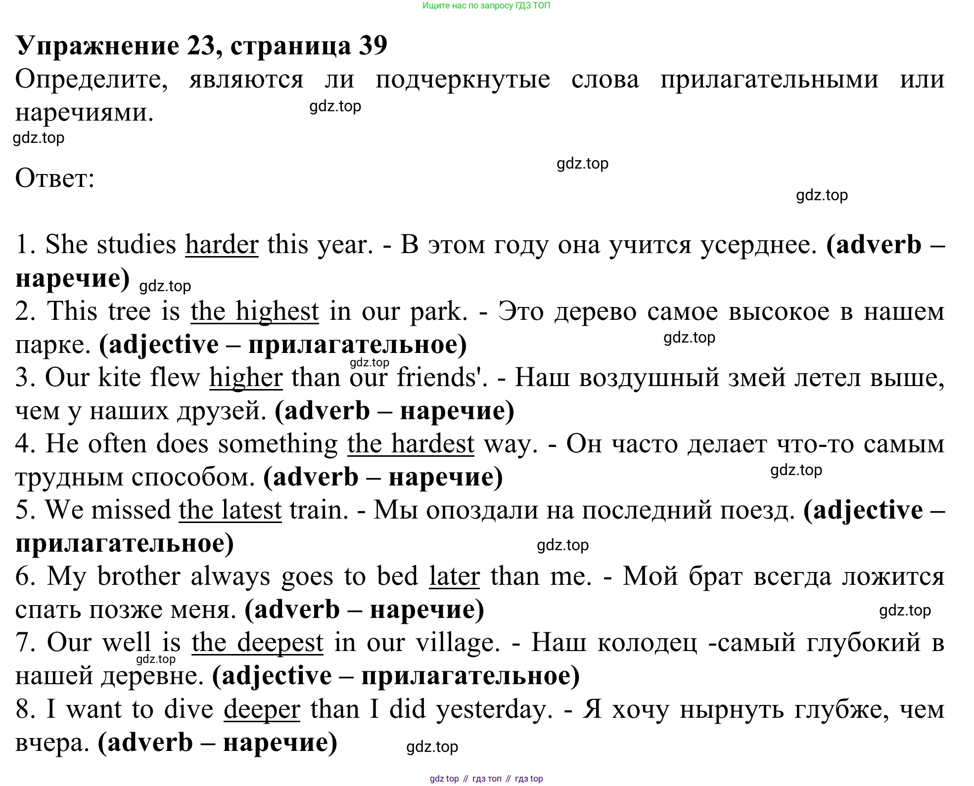 Английский язык (english), 8 класс Грамматический тренажёр, автор: Тимофеева Светлана Леонидовна, издательство Просвещение, Москва, 2024, бирюзового цвета, страница 39, номер 23, Решение 1 (2024-2027)
