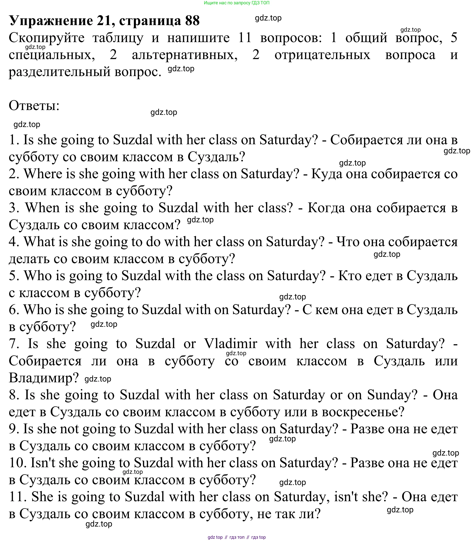 Английский язык (english), 8 класс Грамматический тренажёр, автор: Тимофеева Светлана Леонидовна, издательство Просвещение, Москва, 2024, бирюзового цвета, страница 88, номер 21, Решение 1 (2024-2027)