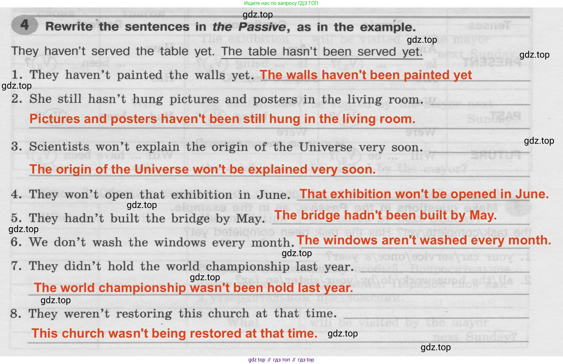 Английский язык (english), 8 класс Грамматический тренажёр, автор: Тимофеева Светлана Леонидовна, издательство Просвещение, Москва, 2024, бирюзового цвета, страница 95, номер 4, Решение 2 (2024-2027)