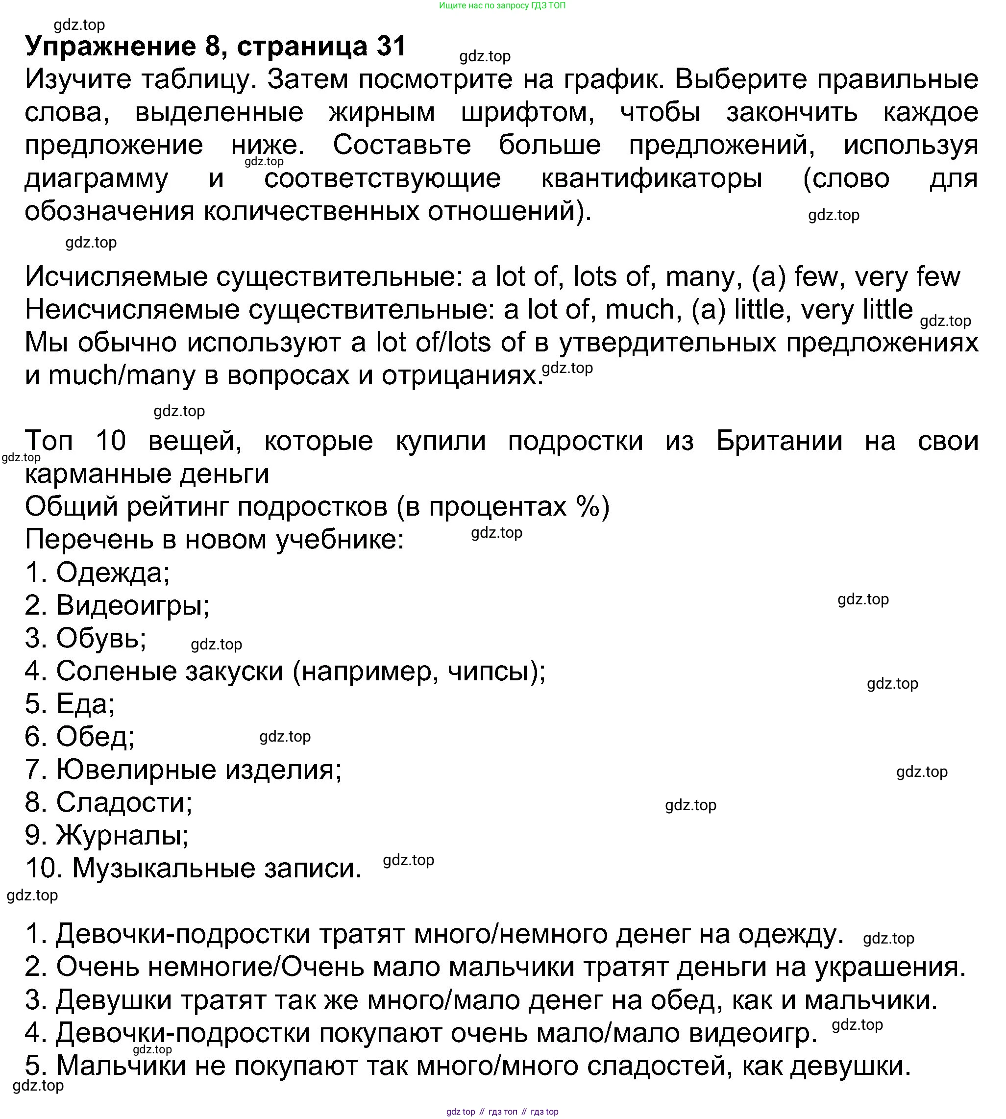 Английский язык (english), 8 класс Учебник (Student's book), авторы: Ваулина Юлия Евгеньевна (Vaulina Julia), Дули Дженни (Dooley Jenny), Подоляко Ольга Евгеньевна (Podolyako Olga), Эванс Вирджиния (Evans Virginia), издательство Просвещение, Москва, 2023, бирюзового цвета, страница 31, номер 8, Решение 2023-2027
