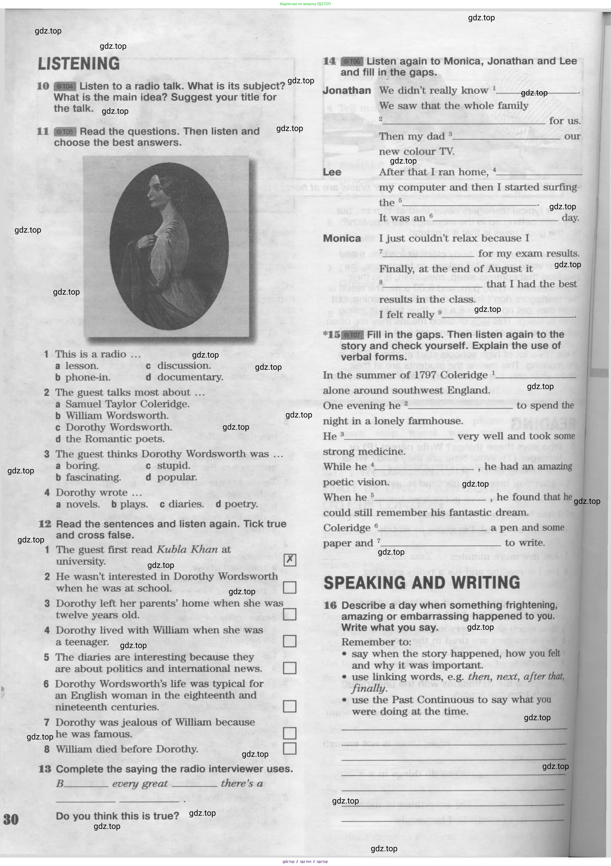 Английский язык (english), 8 класс Рабочая тетрадь (workbook), авторы: Вербицкая Мария Валерьевна (Verbitskaya Maria), Уайт Линдсей (Lindsay White), Фрикер Род (Fricker Rod), Миндрул Ольга Сергеевна (Mindrul Olga), Нечаева Екатерина Николаевна (Nechaeva Ekaterina), издательство Просвещение, Москва, 2017, белого цвета, страница 30