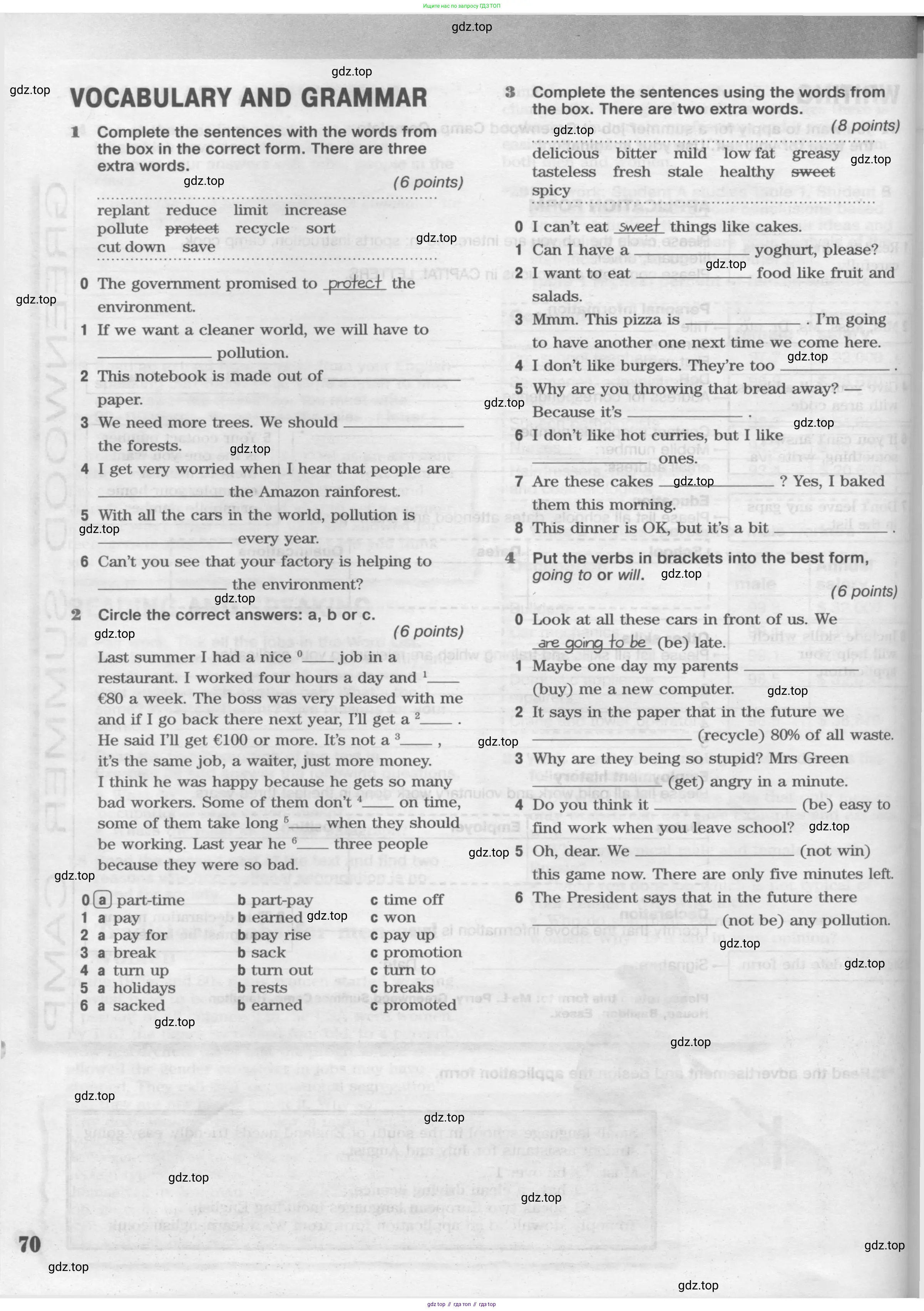 Английский язык (english), 8 класс Рабочая тетрадь (workbook), авторы: Вербицкая Мария Валерьевна (Verbitskaya Maria), Уайт Линдсей (Lindsay White), Фрикер Род (Fricker Rod), Миндрул Ольга Сергеевна (Mindrul Olga), Нечаева Екатерина Николаевна (Nechaeva Ekaterina), издательство Просвещение, Москва, 2017, белого цвета, страница 70