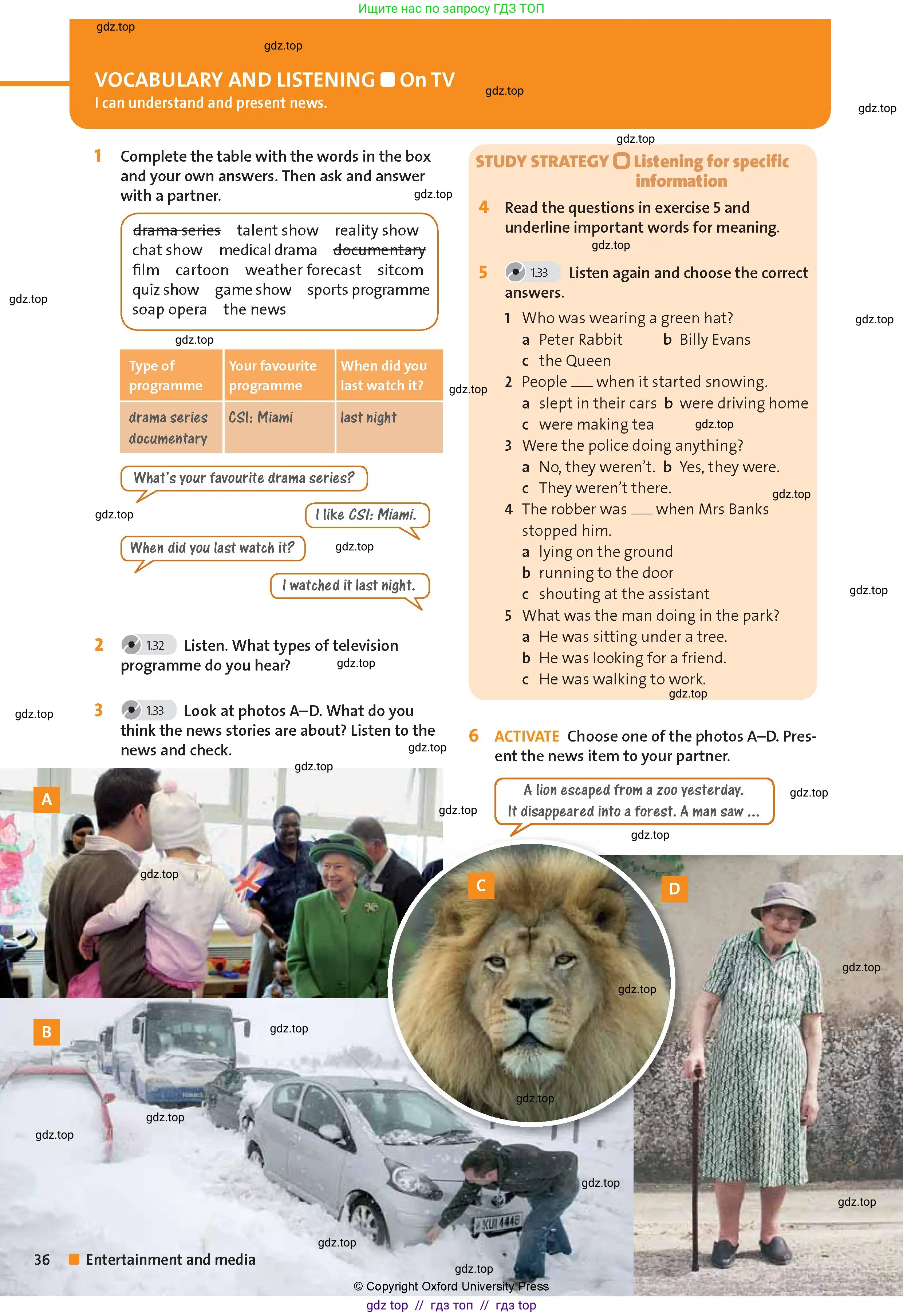 Английский язык (english), 8 класс Учебник (Student's book), авторы: Wetz Ben, Pye Diana, издательство Oxford University Press, Алматы, 2018, зелёного цвета, страница 36