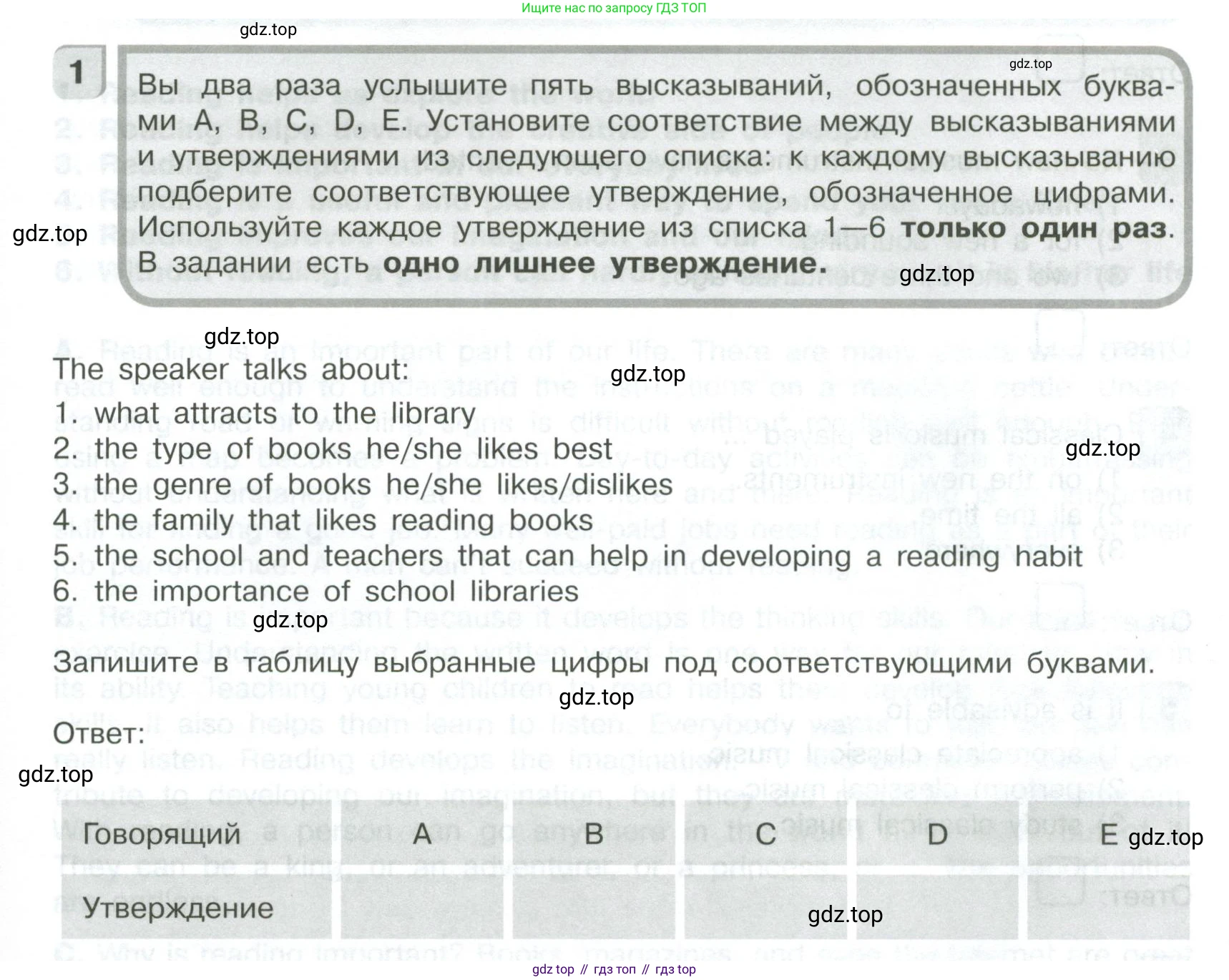 ГДЗ Английский язык (english), 9 класс контрольные задания (assessment tasks), авторы: Кузовлев Владимир Петрович (Kuzovlev Vladimir), Симкин Виктор Николаевич, Лапа Наталья Михайловна, Перегудова Эльвира Шакировна, Дуванова Ольга Викторовна, Костина Ирина Павловна, Кобец Юлия Николаевна, издательство Просвещение, Москва, 2019, салатового цвета, страница 11, Условие